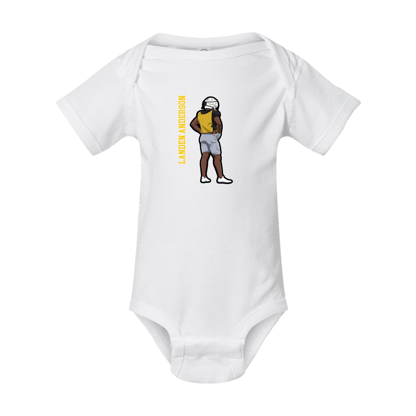 Baby Onesie — Name Vertical in White