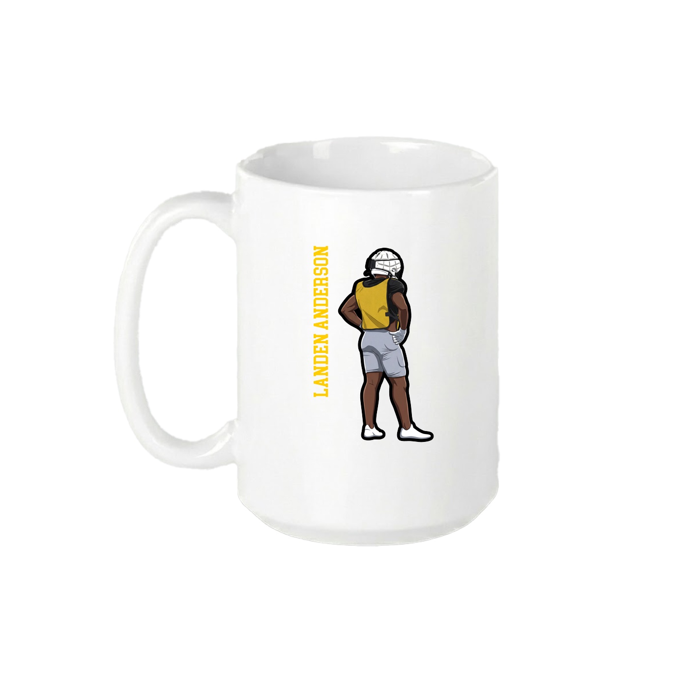 15oz Coffee Mug — Name Vertical in White