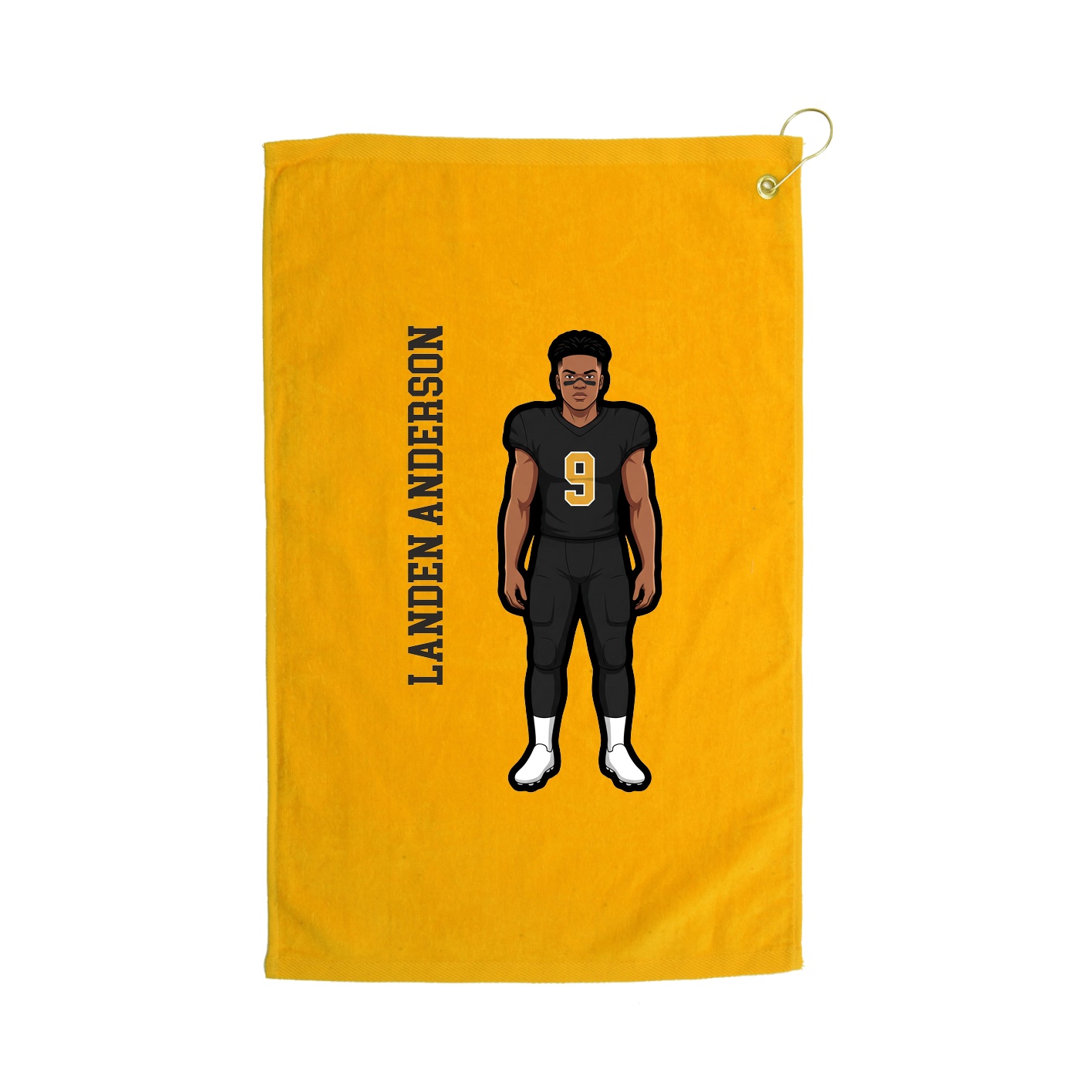 Golf Towel — Name Vertical in Gold