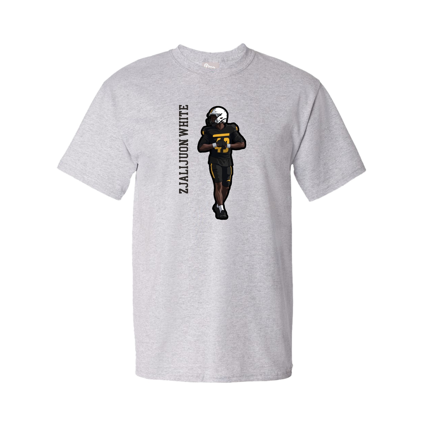 Tee — Name Vertical in Grey