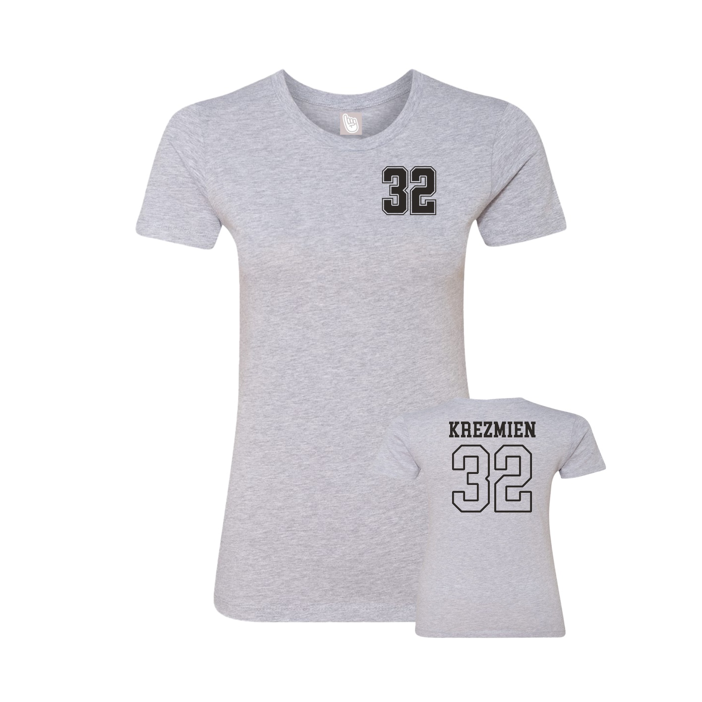 Womens Tee — Chest Back in Grey