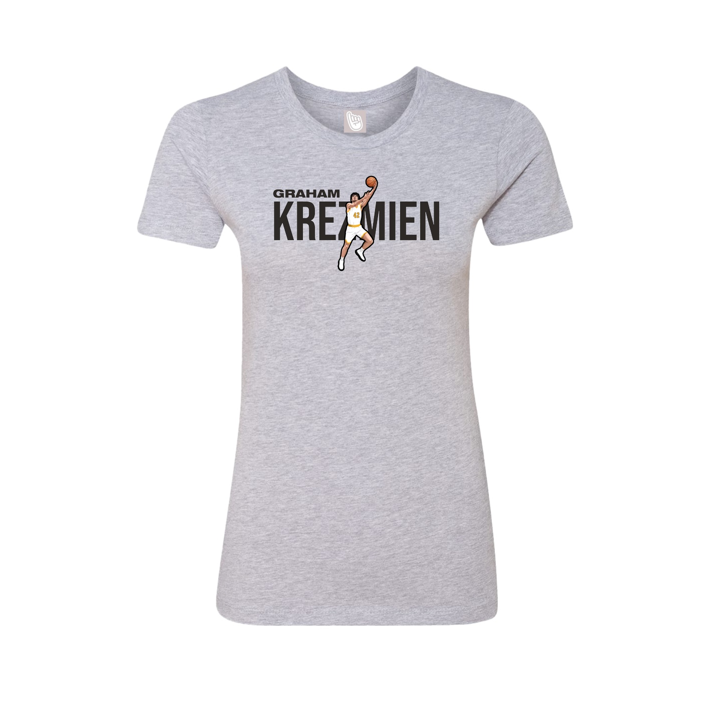 Fitted Women's Tee — Player Name in Grey