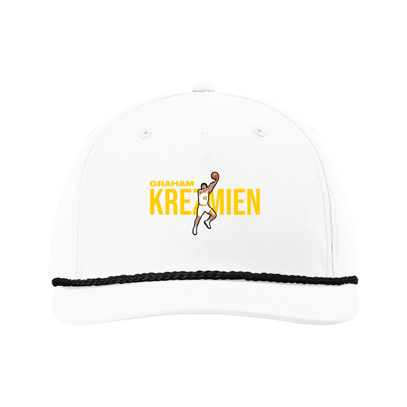 Five-Panel Classic Rope Cap — Player Name in White