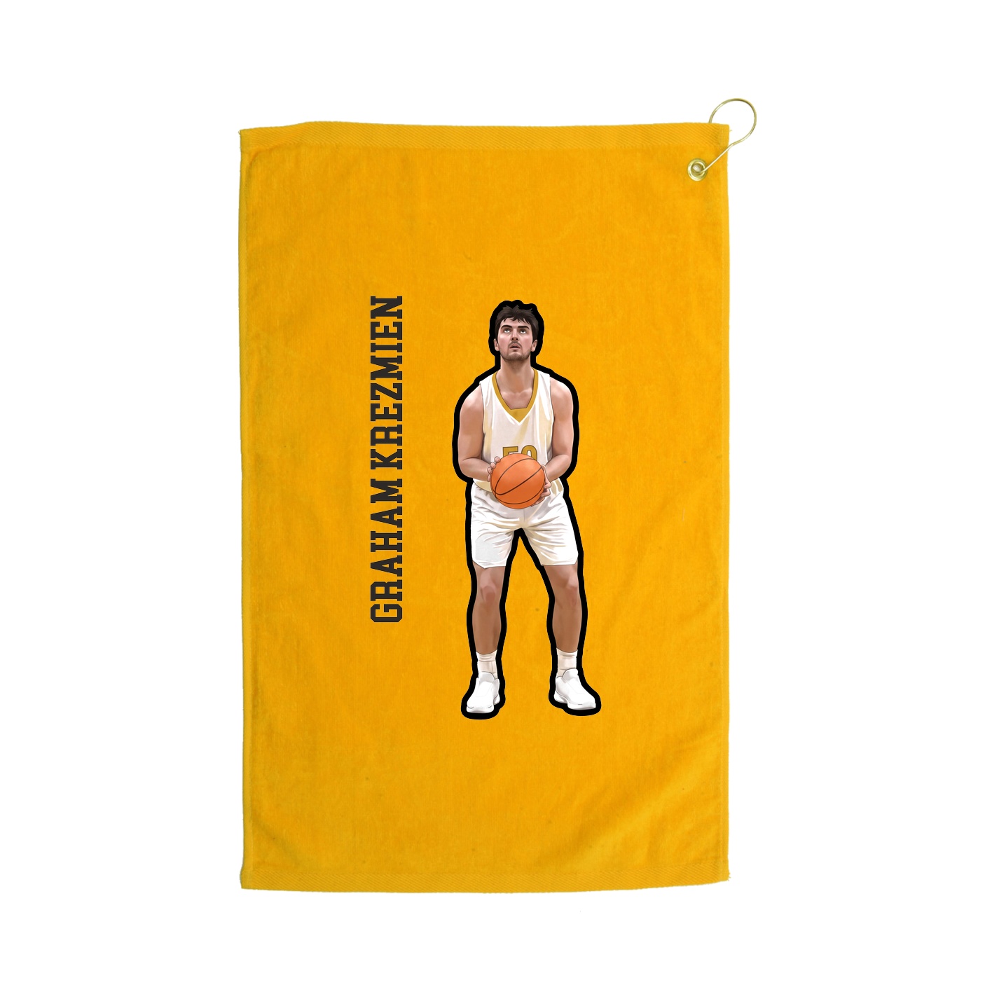 Golf Towel — Name Vertical in Gold