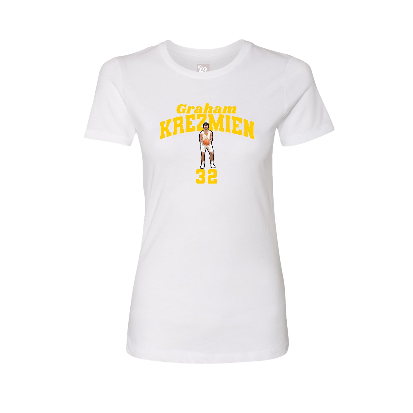 Fitted Women's Tee — Signature Arch in White