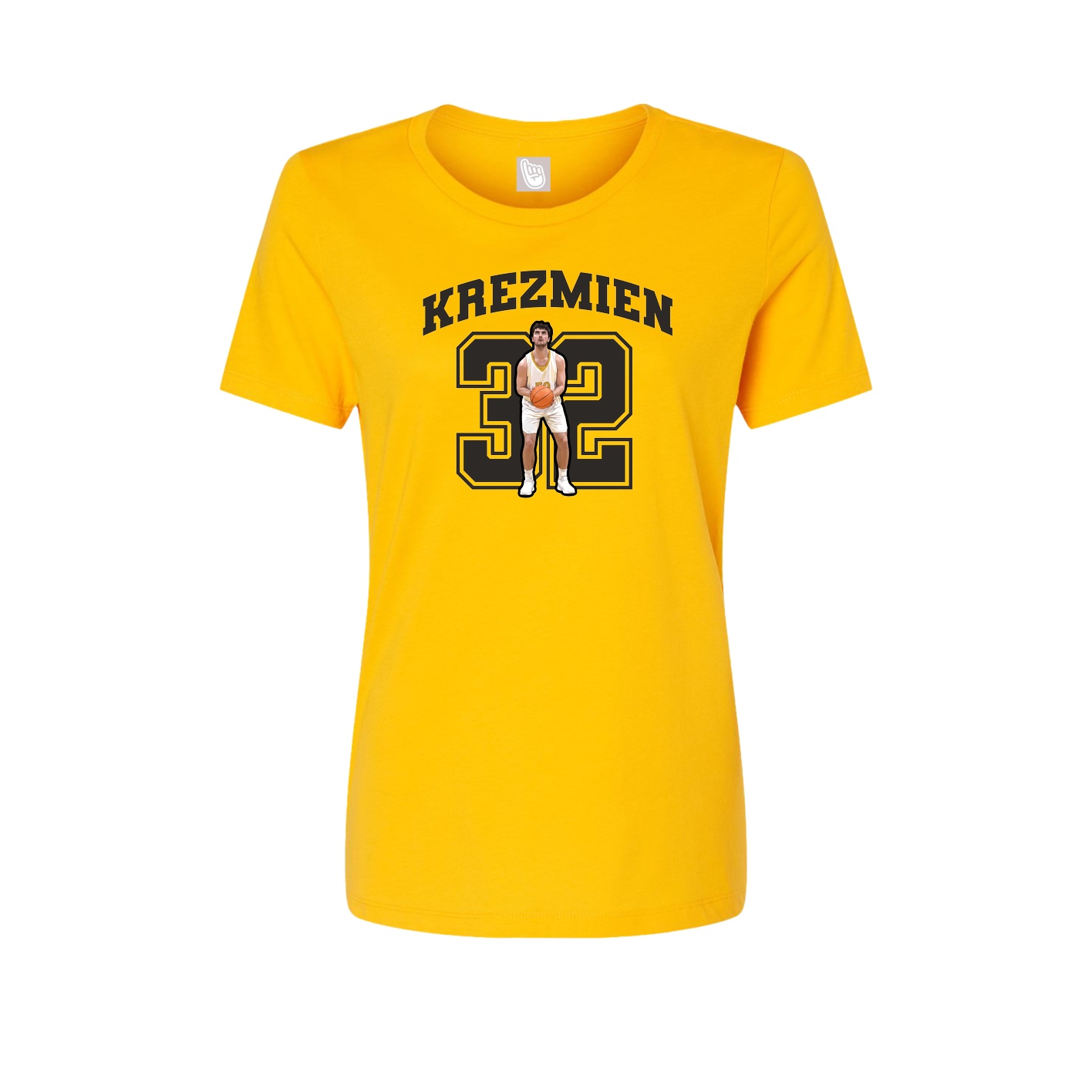 Fitted Women's Tee — Number in Gold
