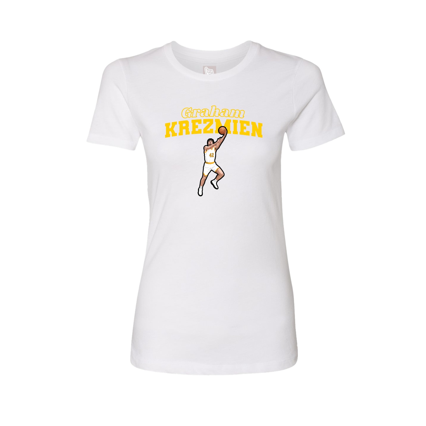 Fitted Women's Tee — Name Arch in White