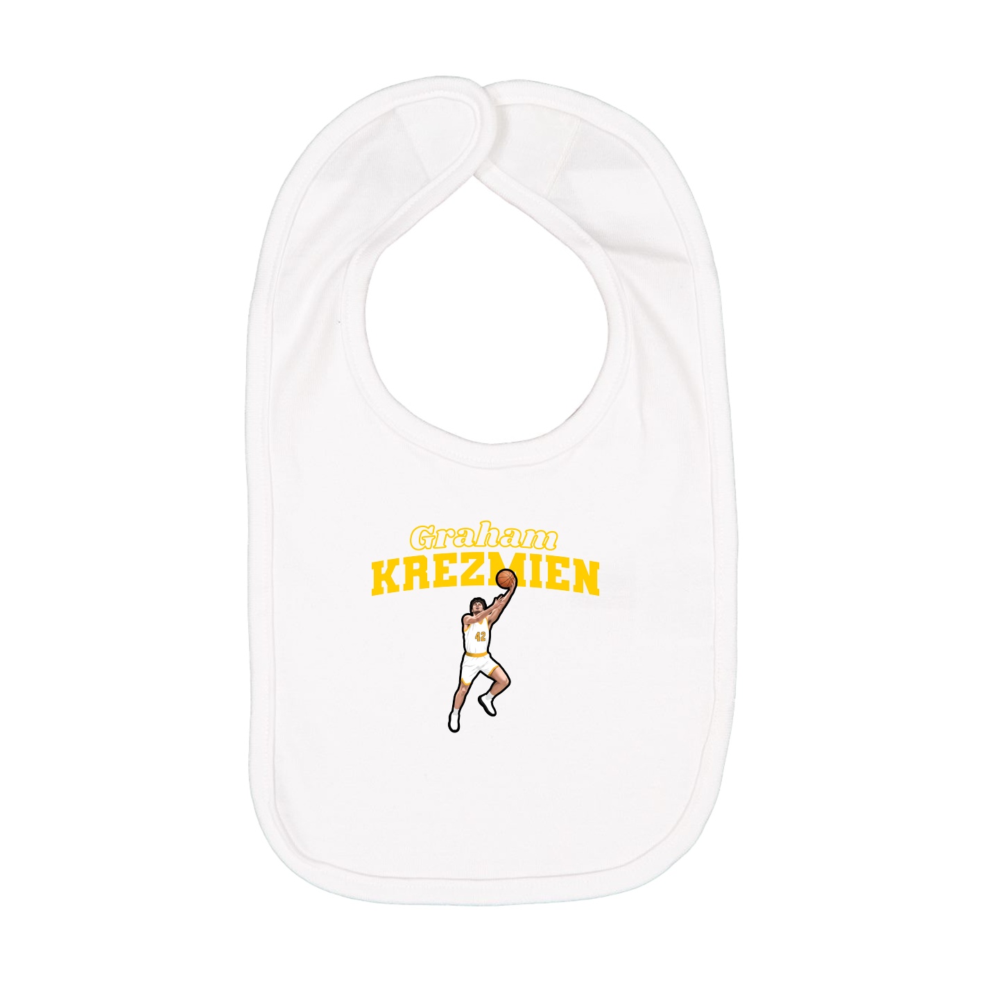 Infant Bib — Name Arch in White