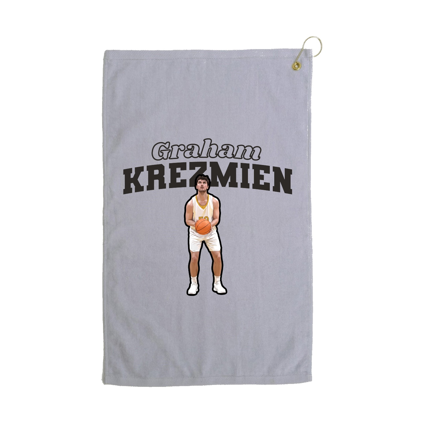 Golf Towel — Name Arch in Grey