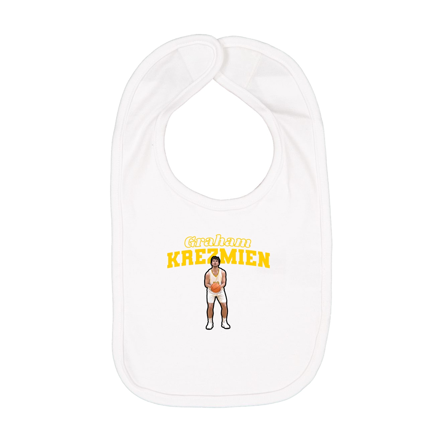 Infant Bib — Name Arch in White