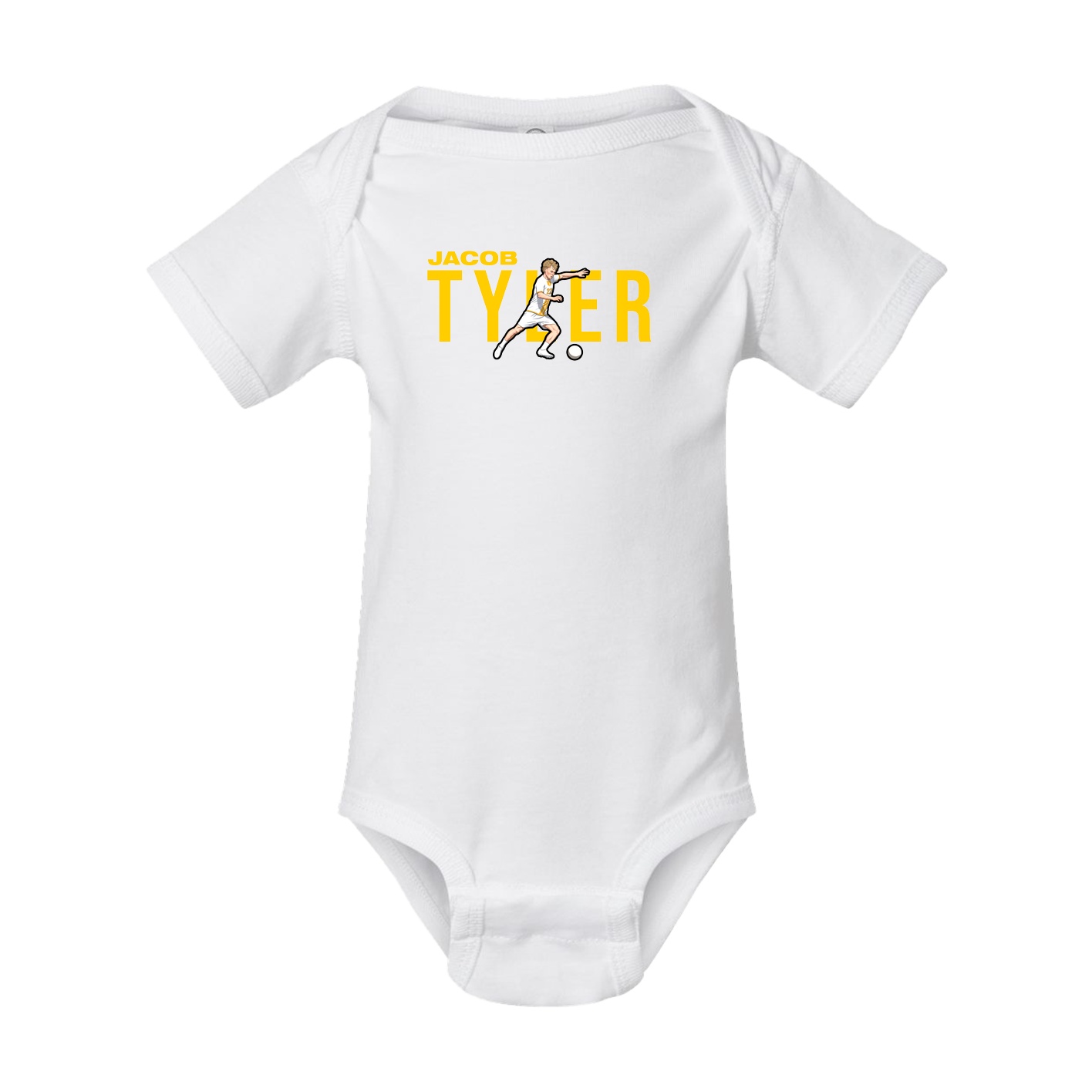 Baby Onesie — Player Name in White