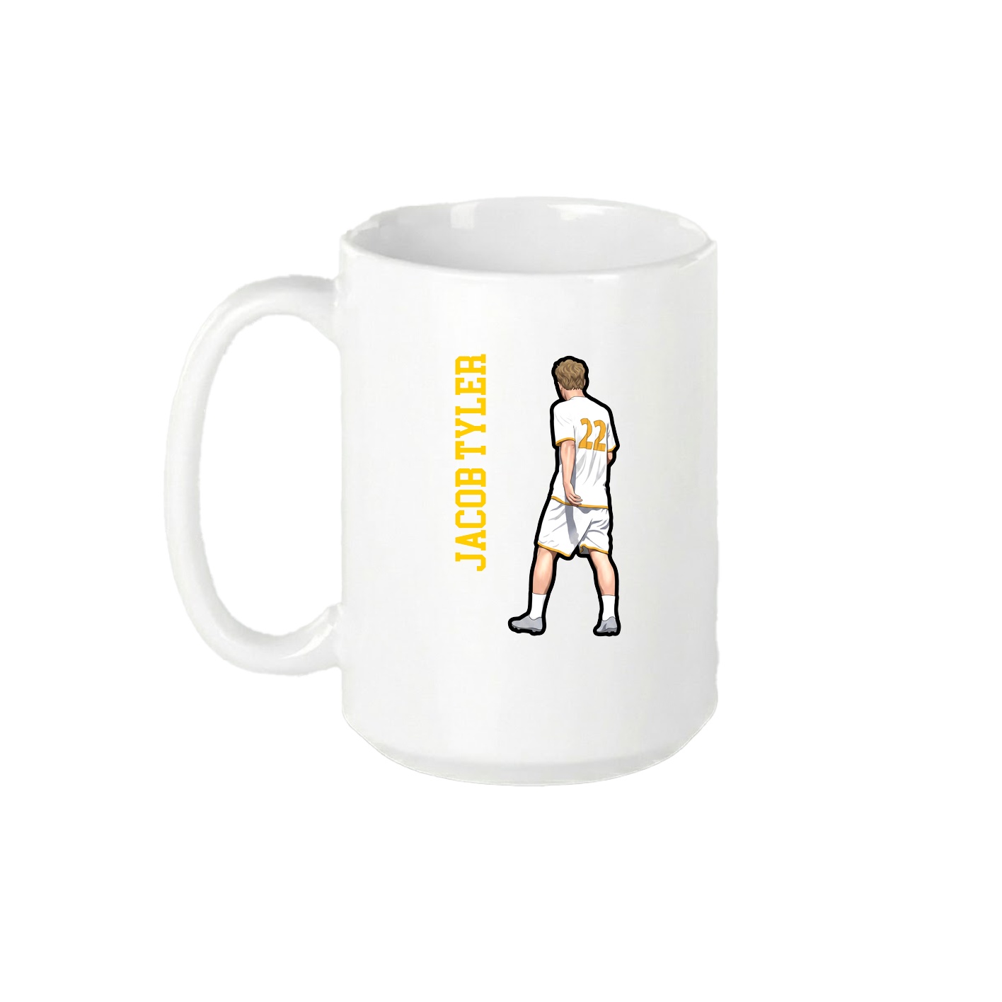 15oz Coffee Mug — Name Vertical in White