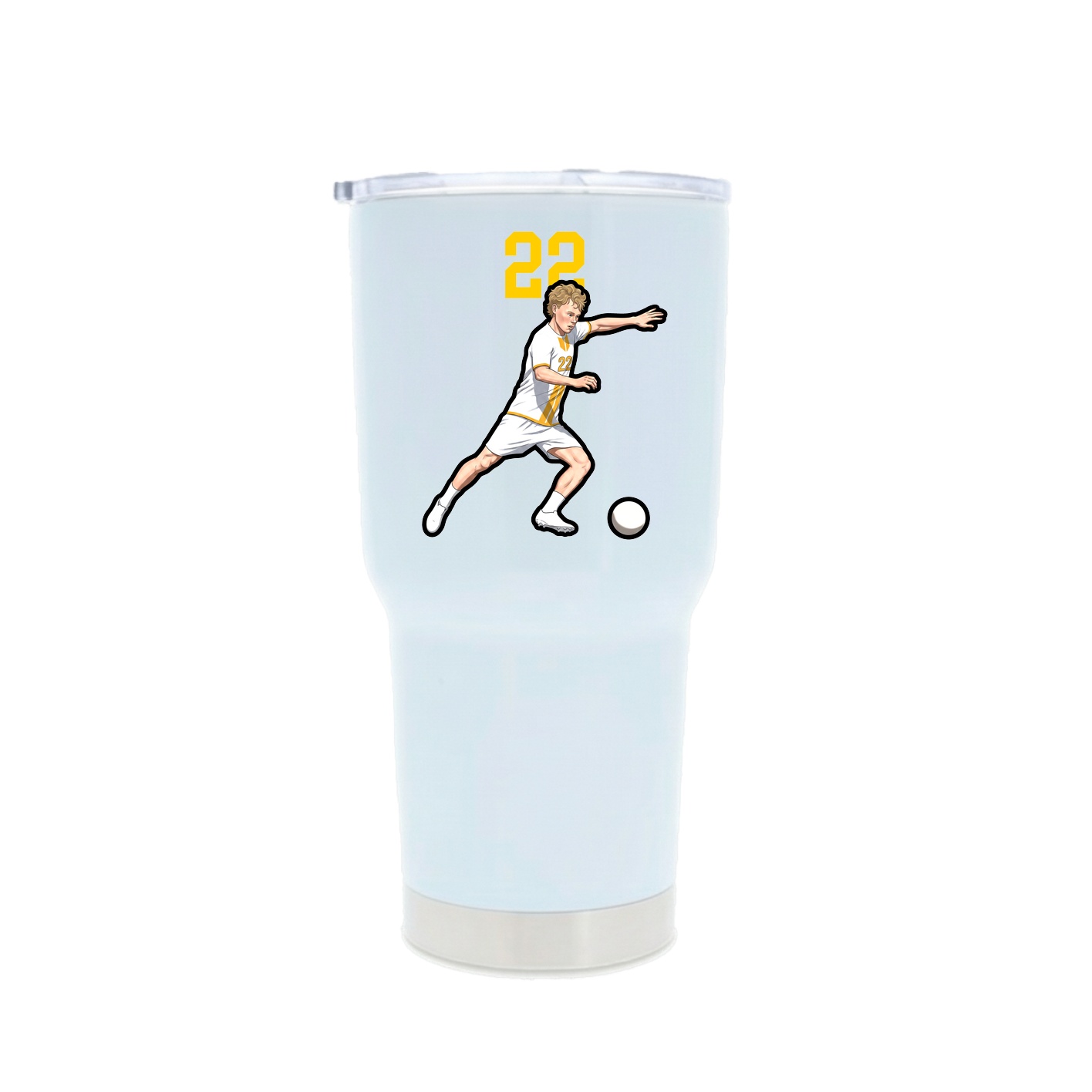 30oz Stainless Steel Tumbler — Number Top in White