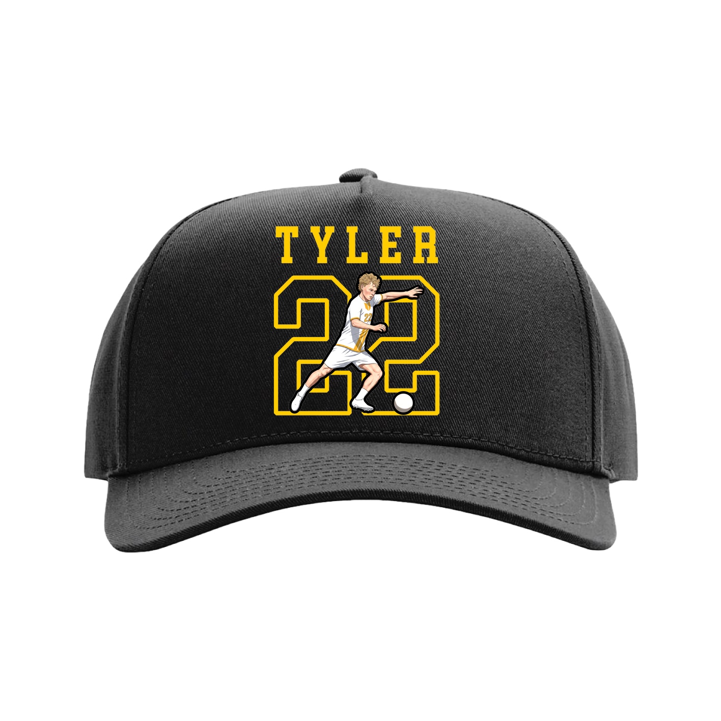 Full Fabric Five-Panel Champ Cap — Shirsey in Black