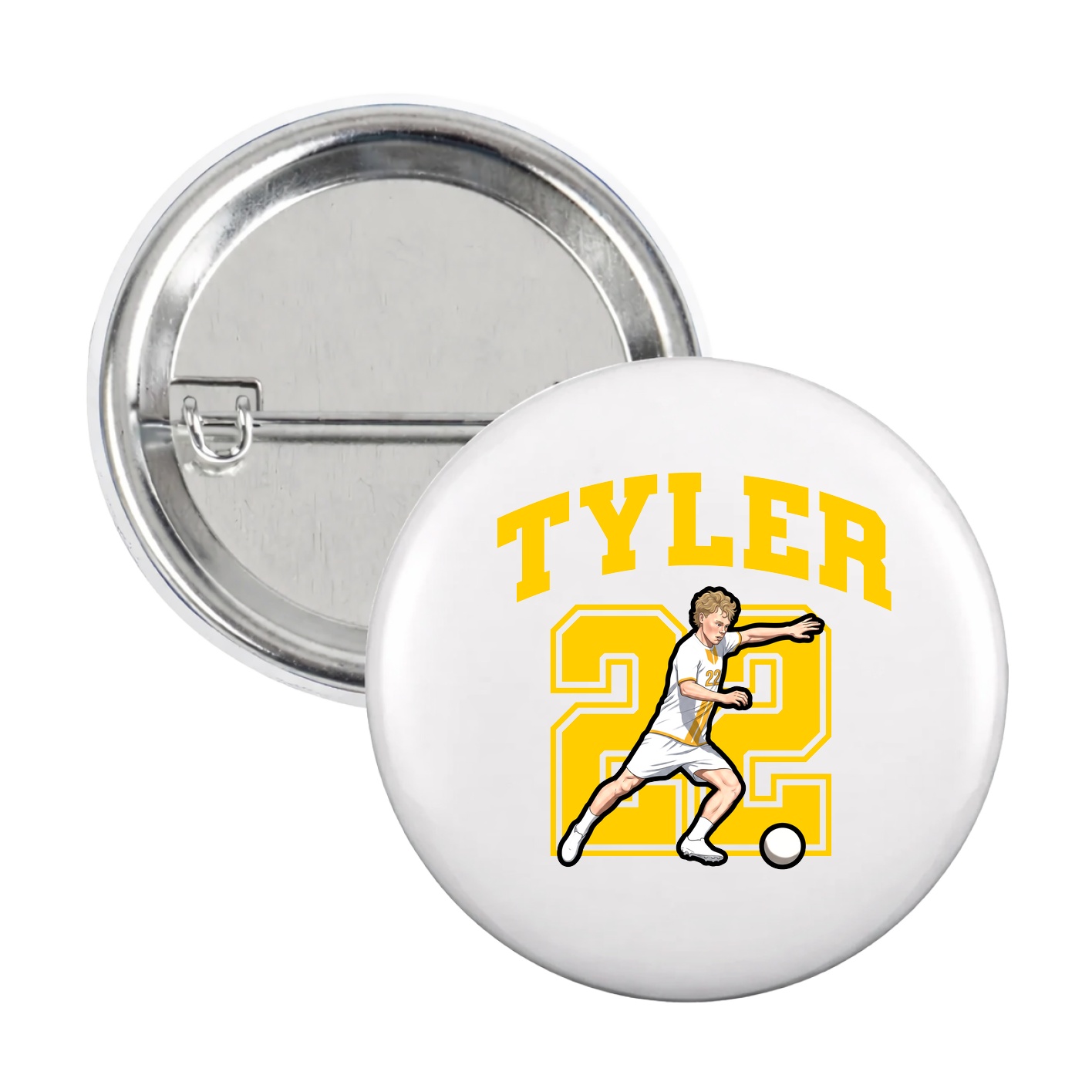Game Day Button — Number in White