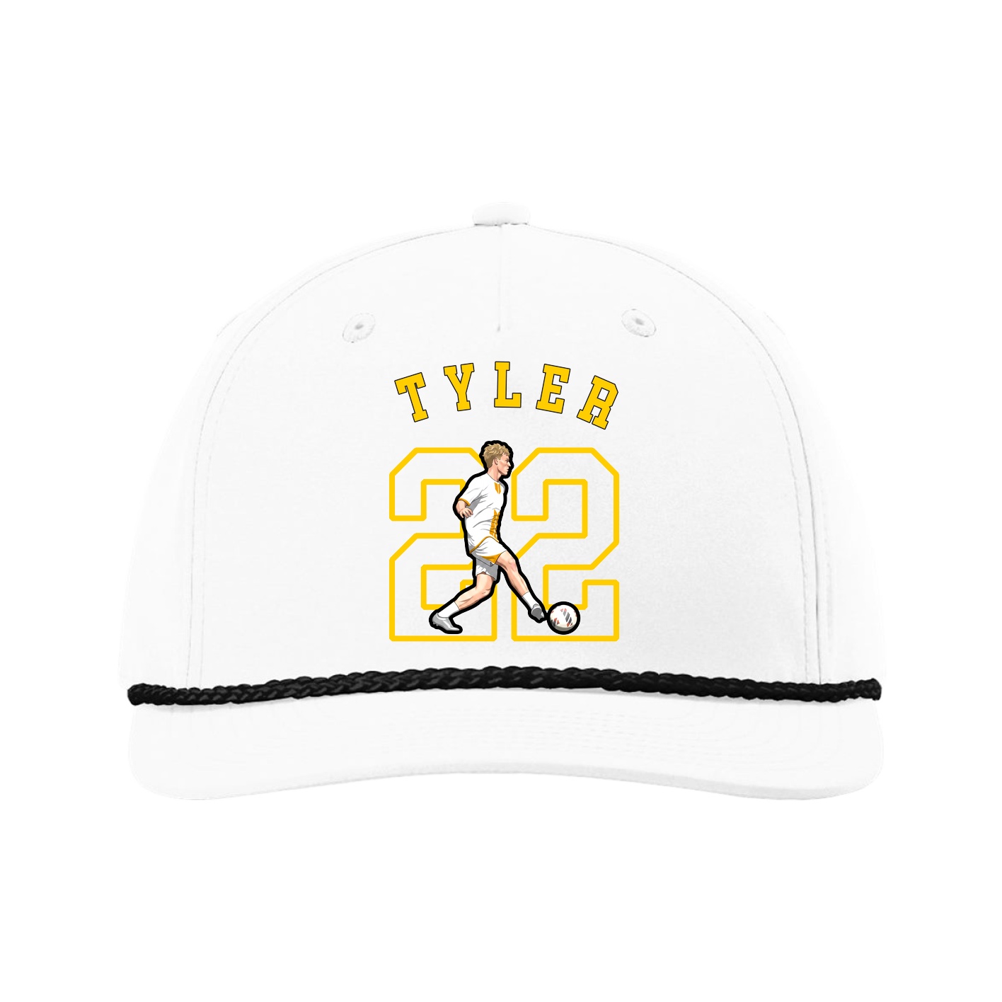 Five-Panel Classic Rope Cap — Shirsey Arch in White