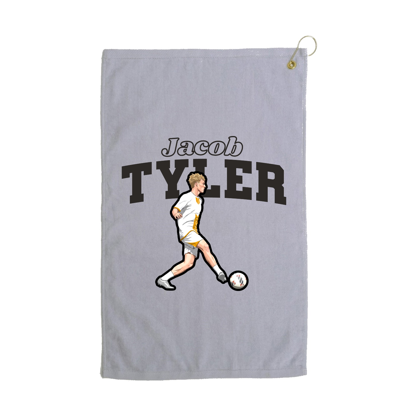Golf Towel — Name Arch in Grey