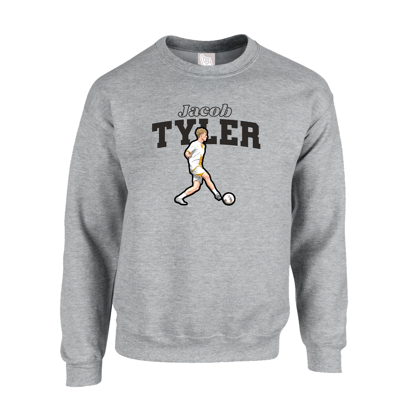 Fleece Crew — Name Arch in Grey