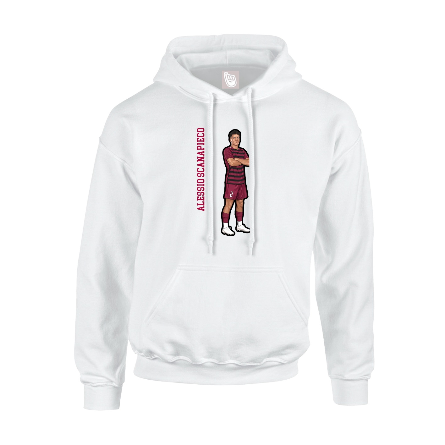 Youth Hoodie — Name Vertical in White
