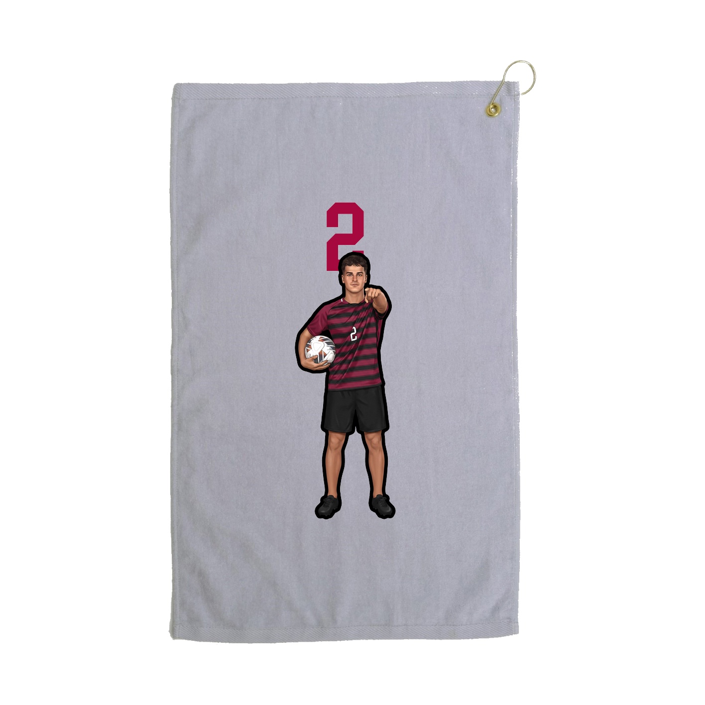 Golf Towel — Number Top in Grey
