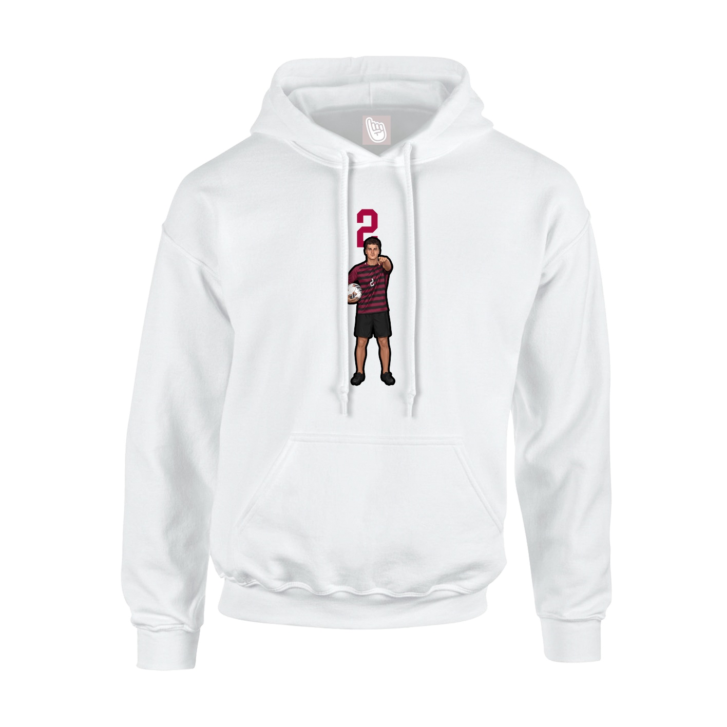 Hoodie — Number Top in White