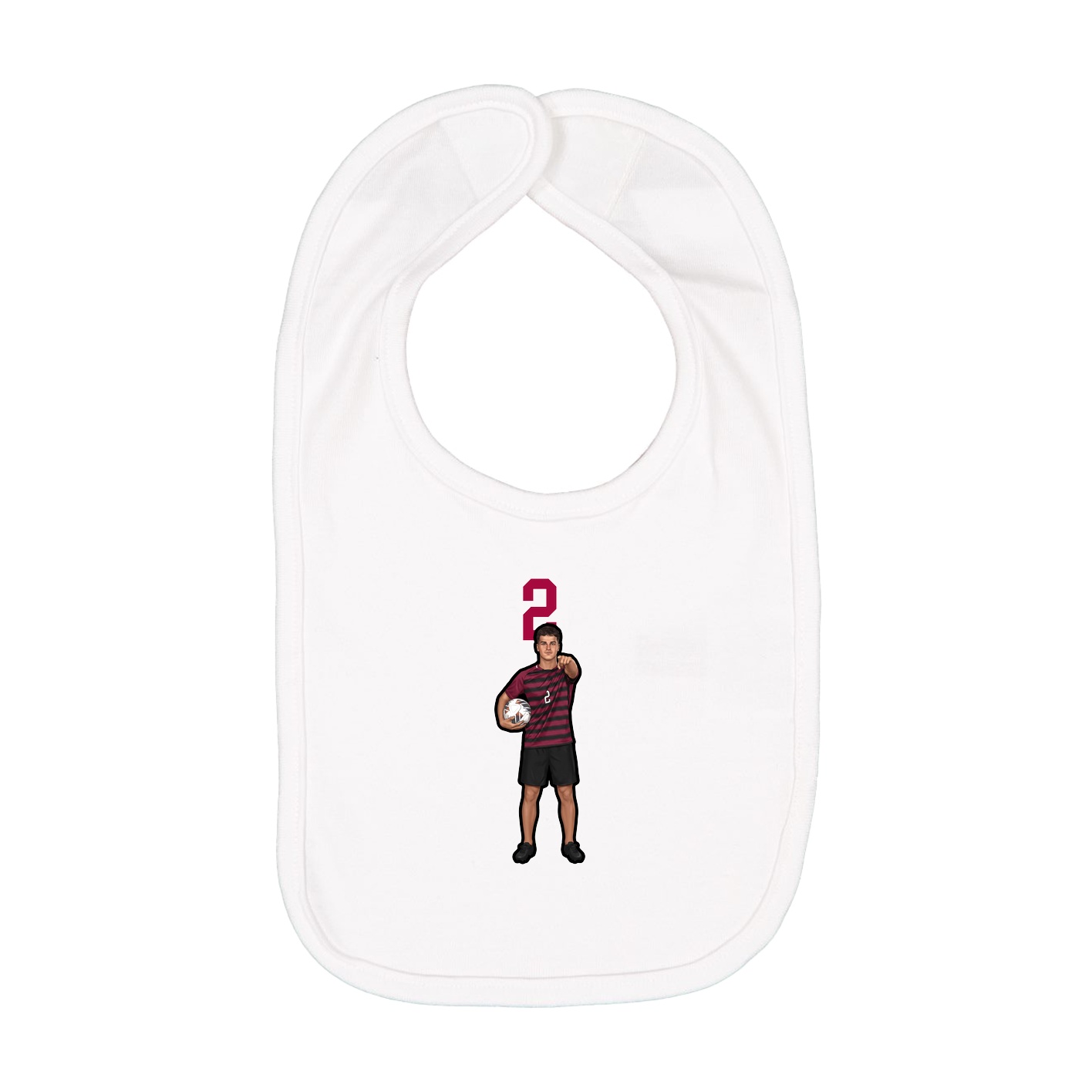 Infant Bib — Number Top in White