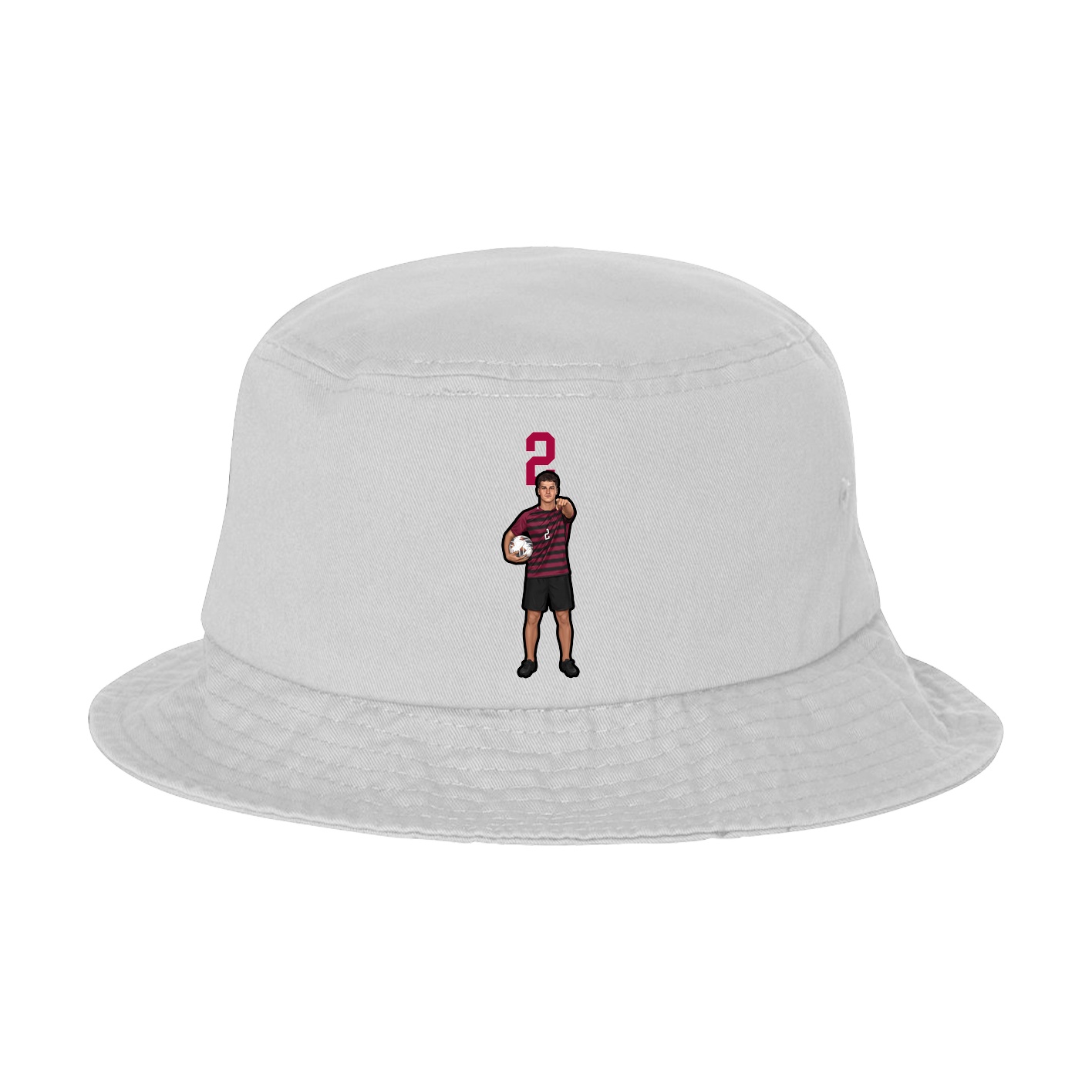 Bucket Cap — Number Top in White