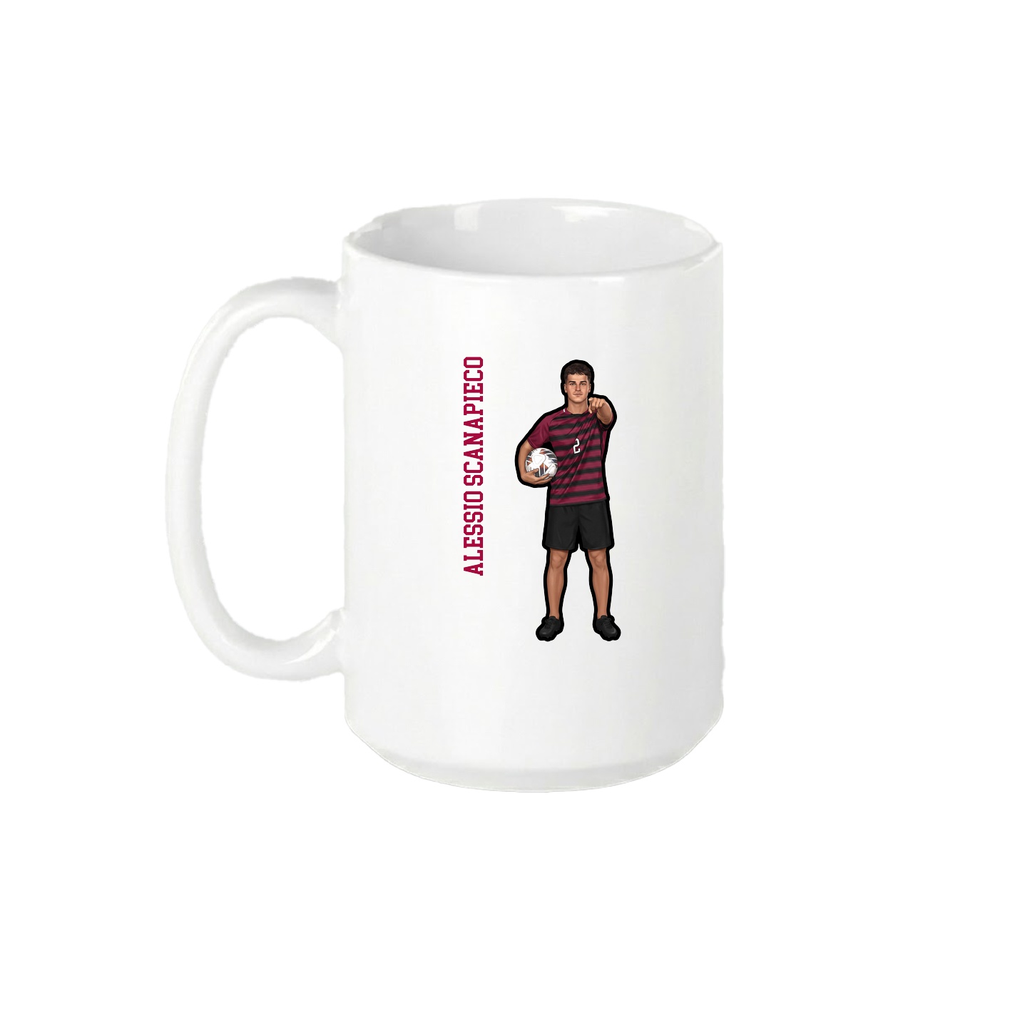 15oz Coffee Mug — Name Vertical in White