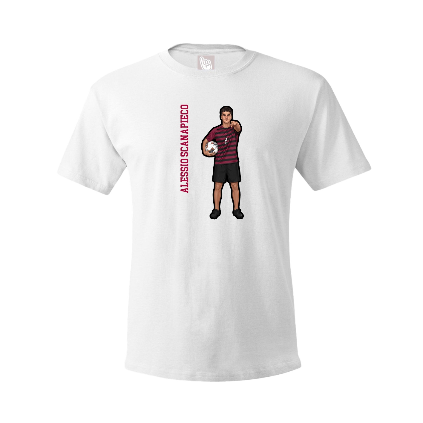 Tee — Name Vertical in White