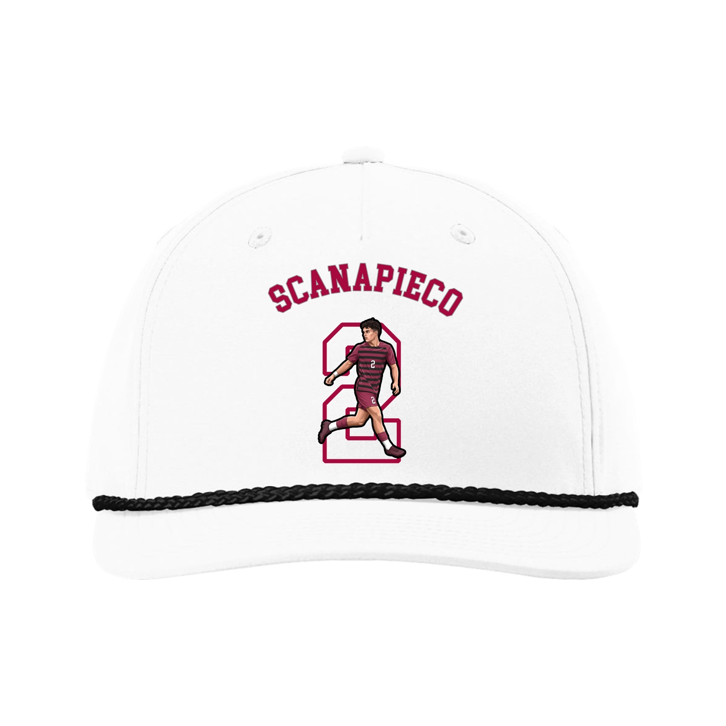 Five-Panel Classic Rope Cap — Shirsey Arch in White
