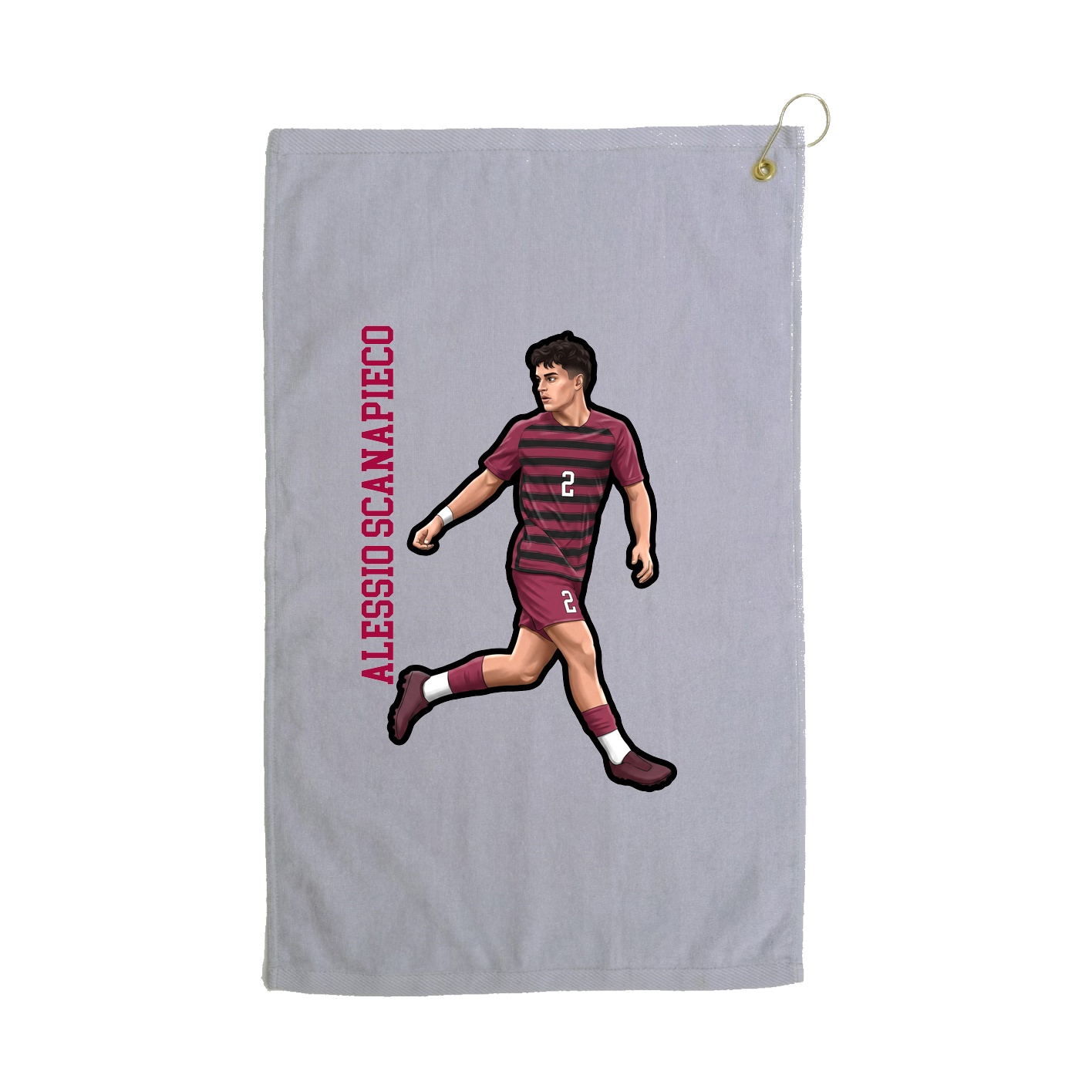 Golf Towel — Name Vertical in Grey