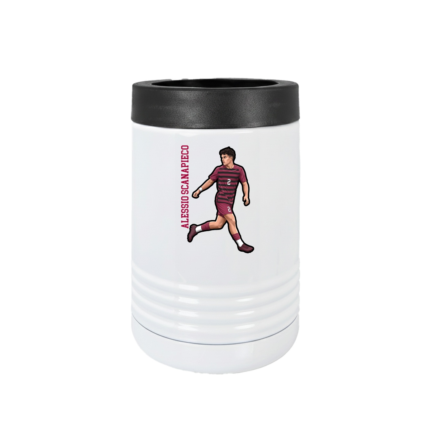 Beverage Holder — Name Vertical in White