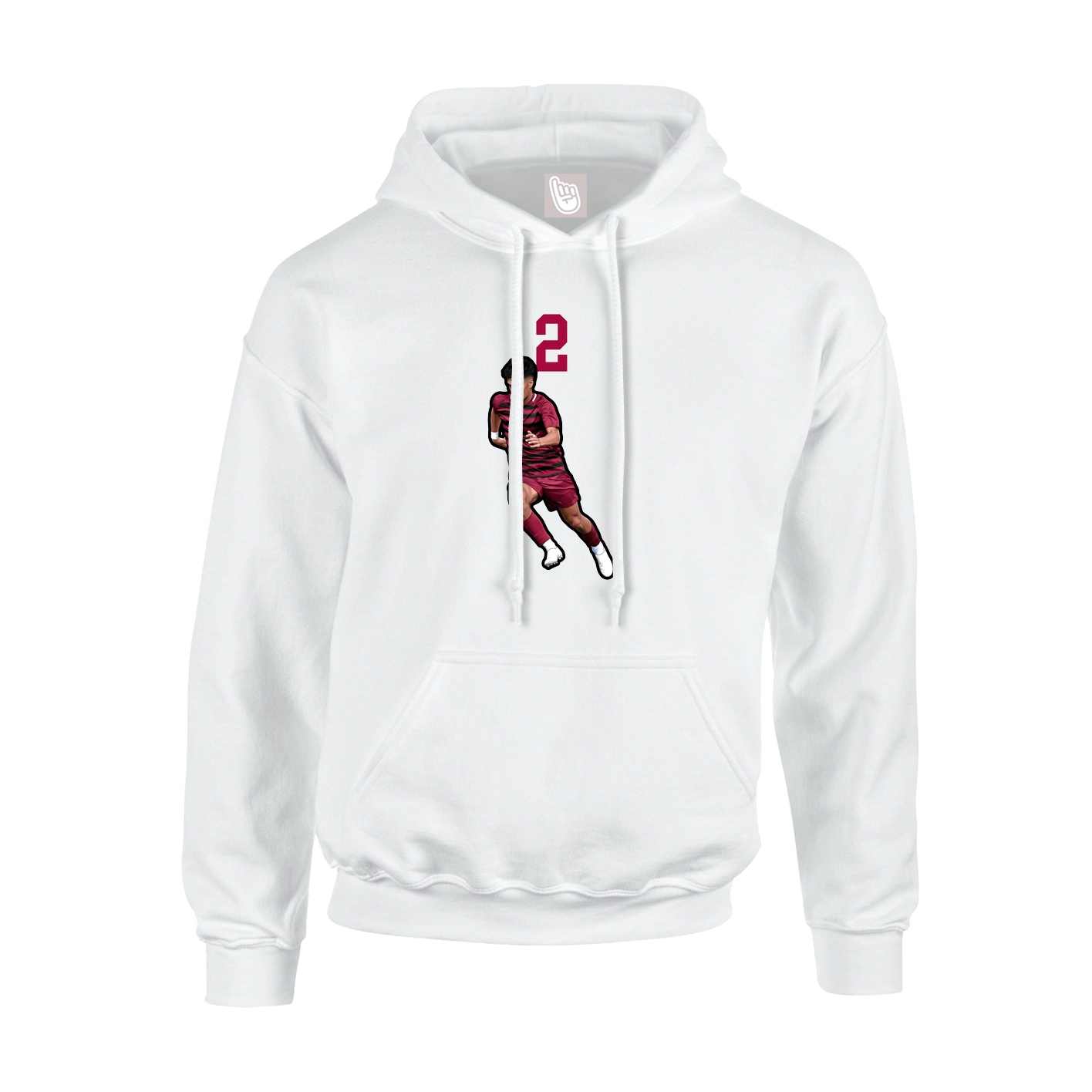 Youth Hoodie — Number Top in White