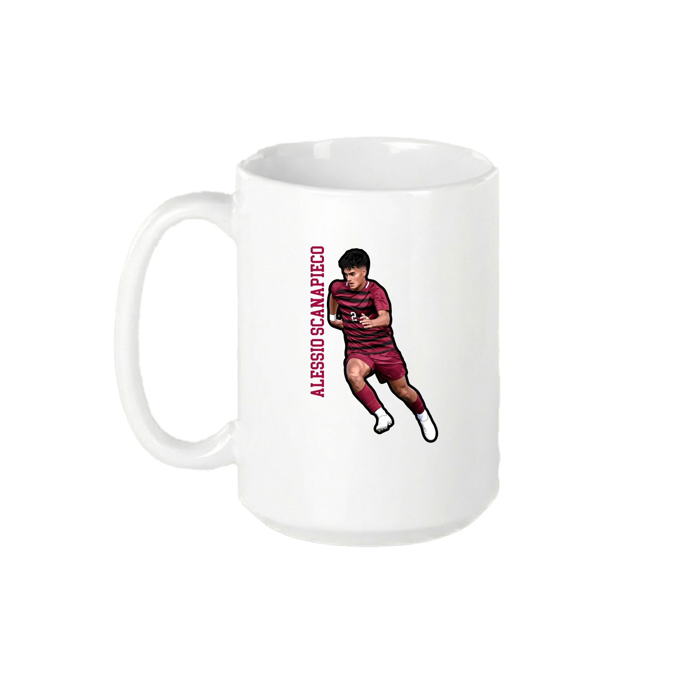 15oz Coffee Mug — Name Vertical in White