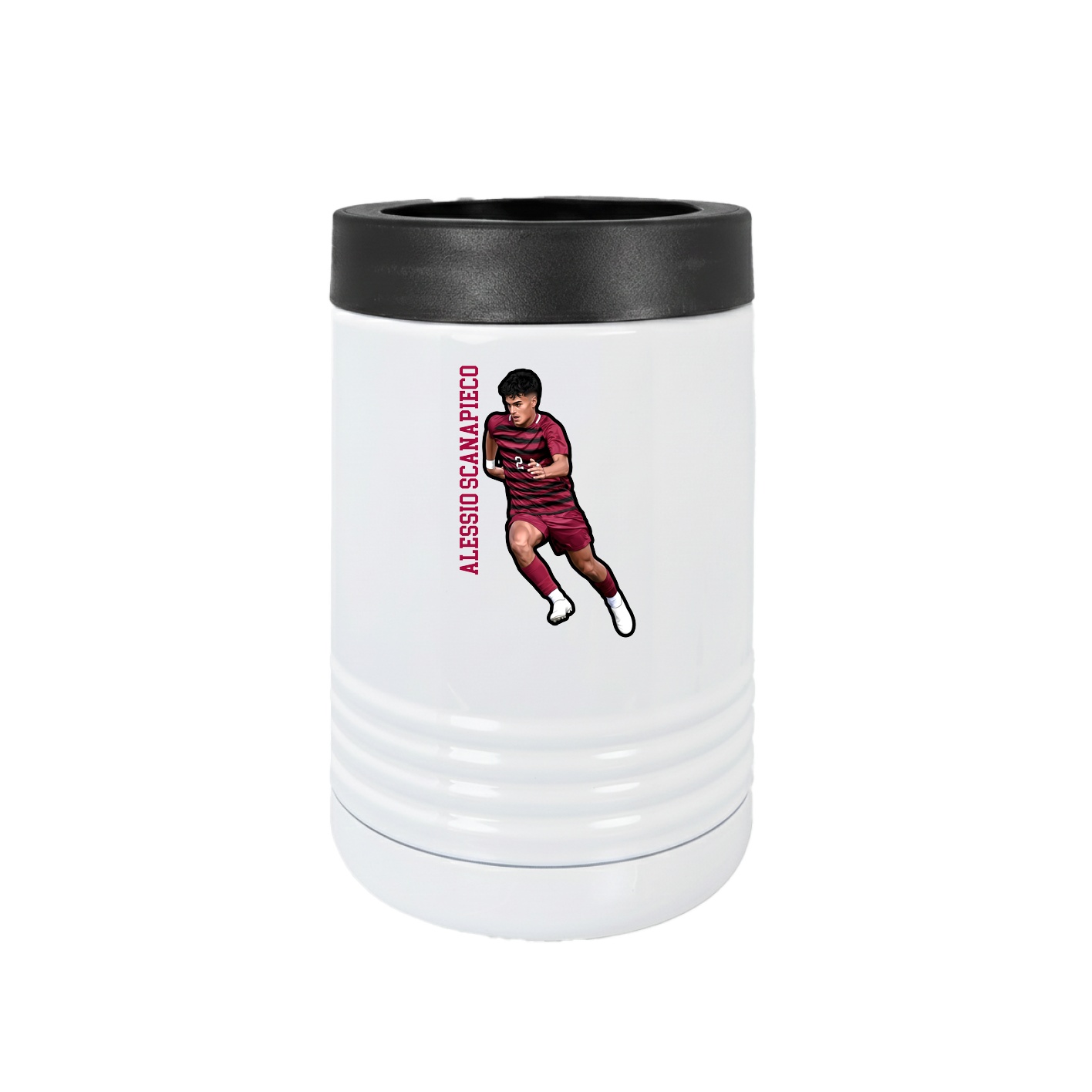Beverage Holder — Name Vertical in White