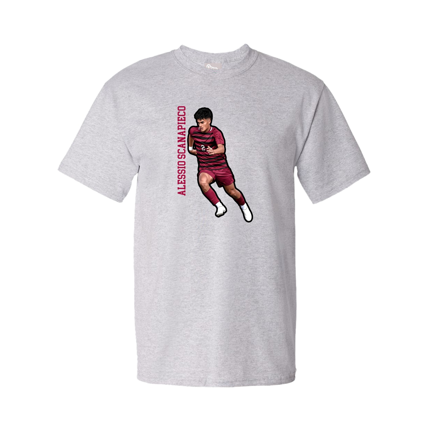 Youth Tee — Name Vertical in Grey