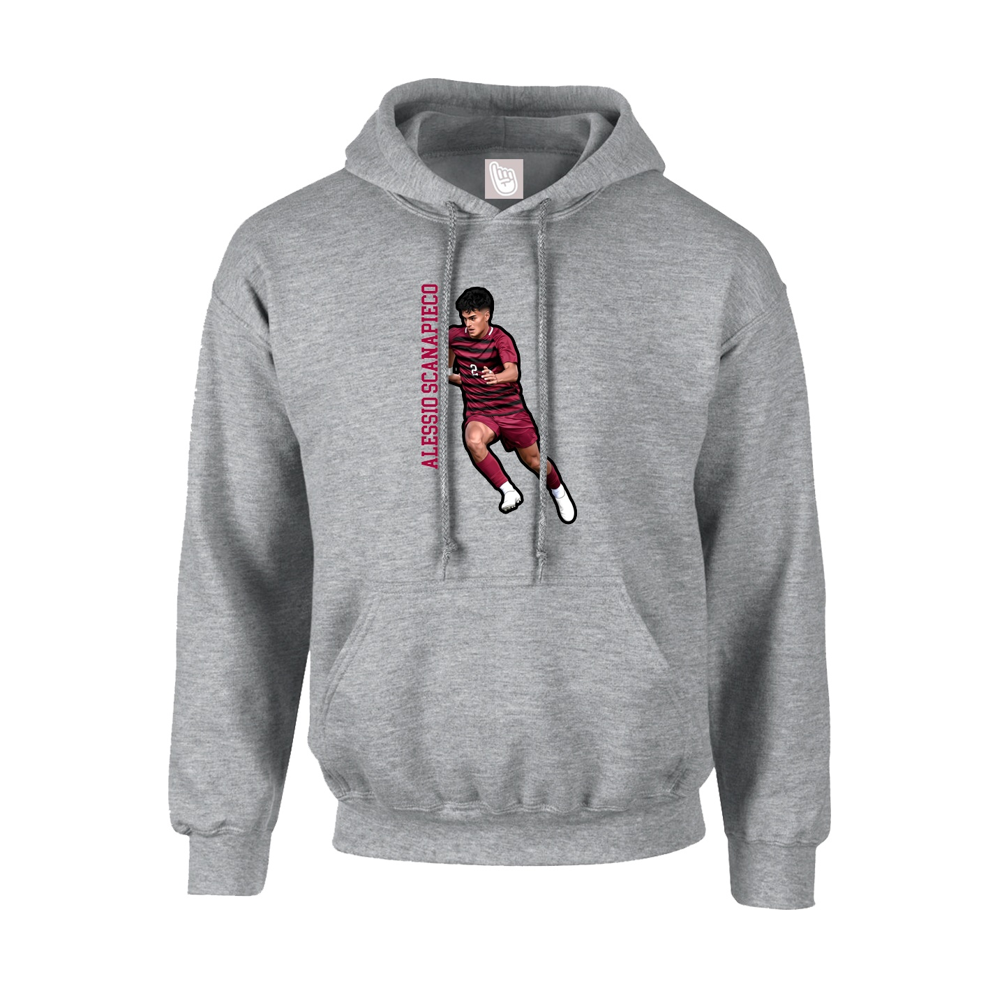 Hoodie — Name Vertical in Grey