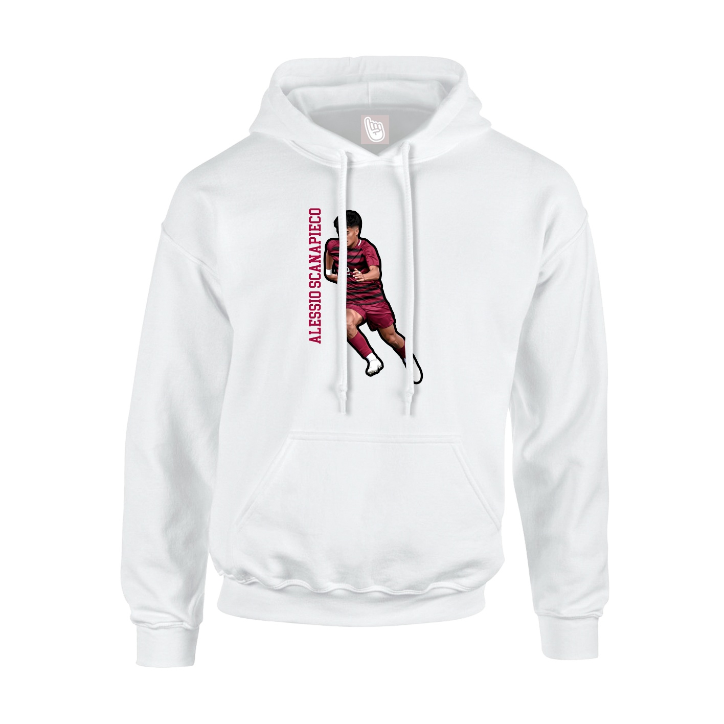 Youth Hoodie — Name Vertical in White