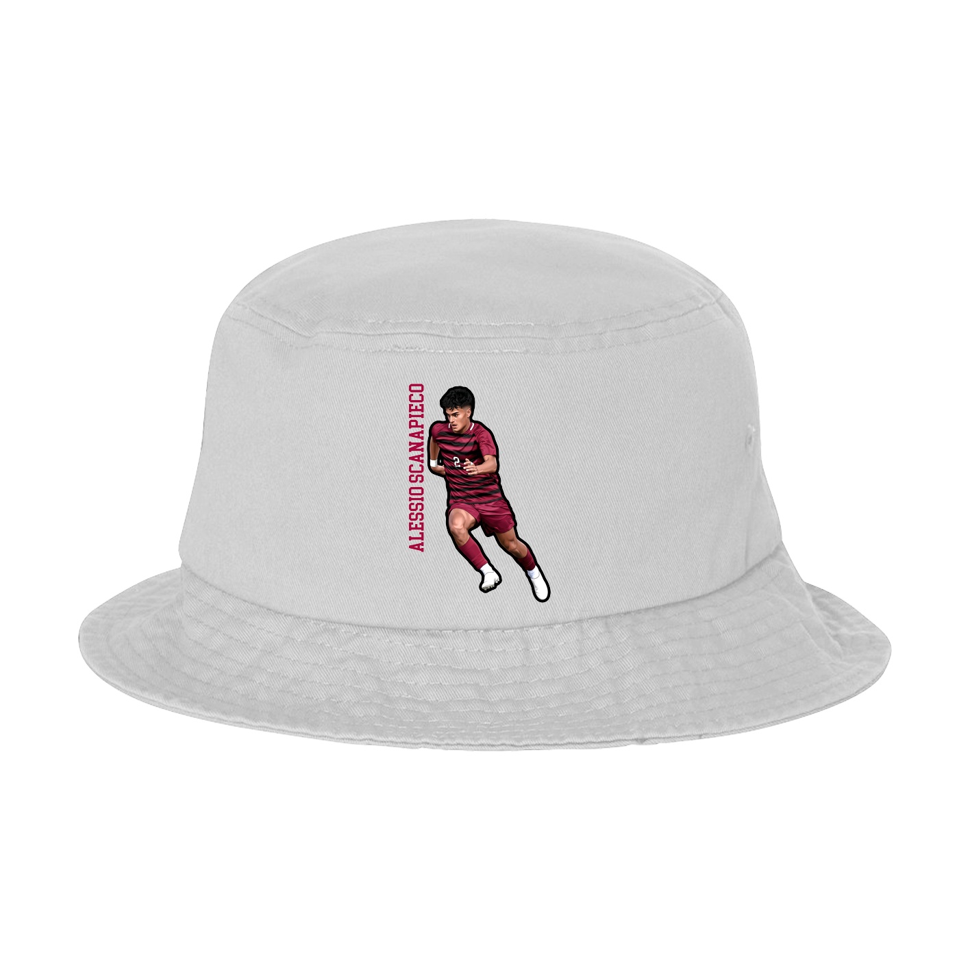 Bucket Cap — Name Vertical in White