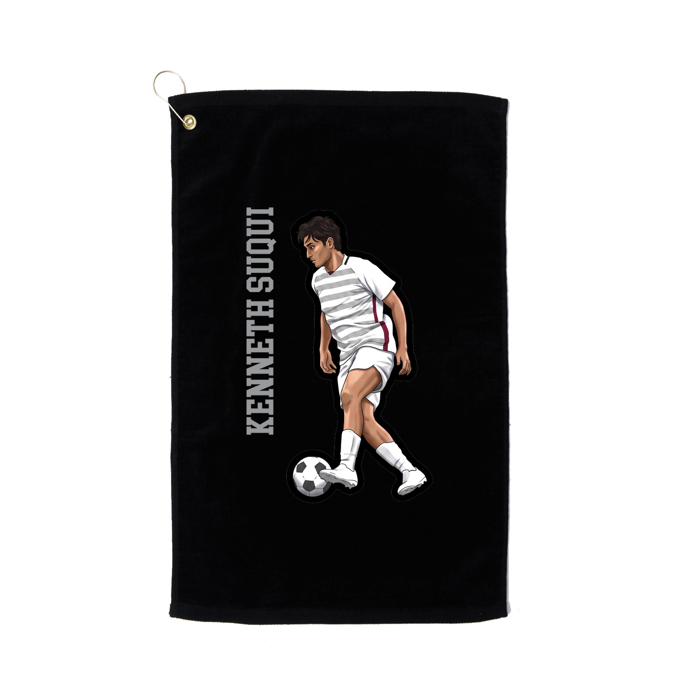 Golf Towel — Name Vertical in Black