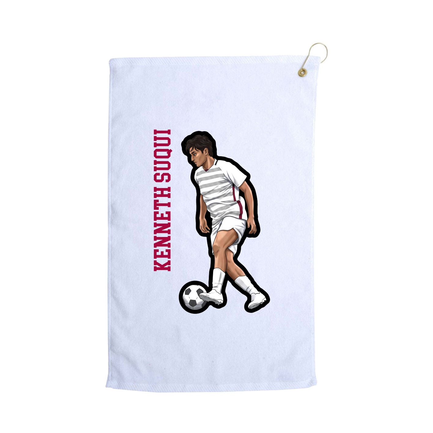 Golf Towel — Name Vertical in White