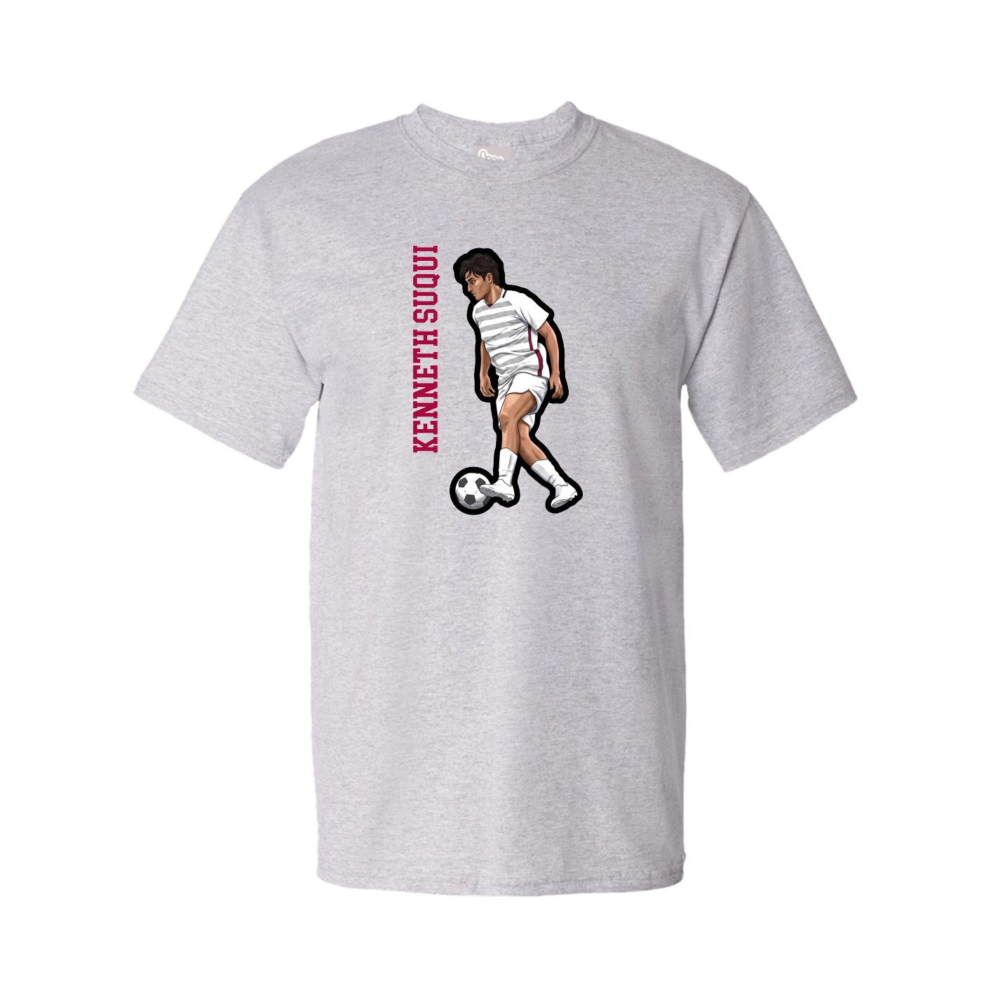 Youth Tee — Name Vertical in Grey