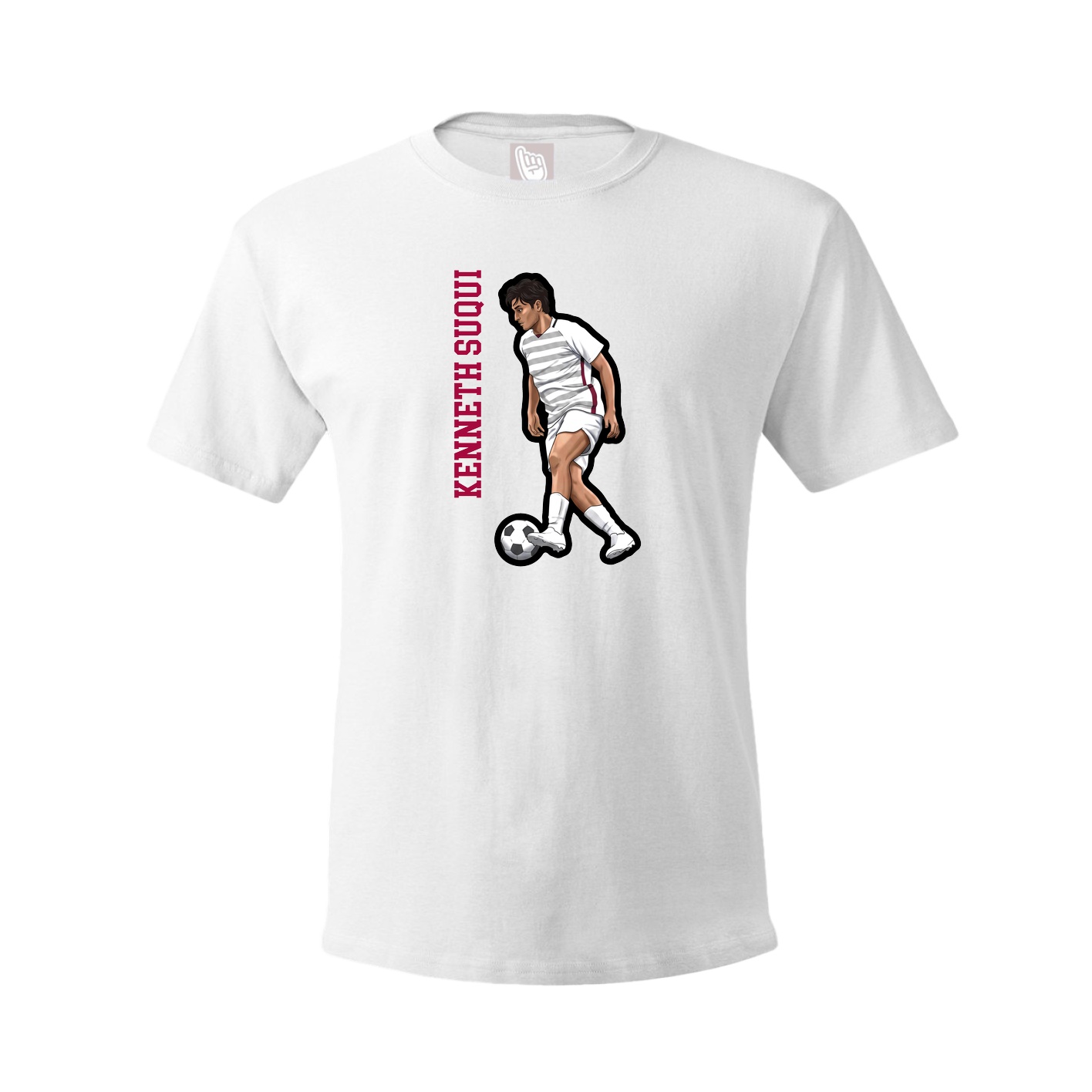 Youth Tee — Name Vertical in White