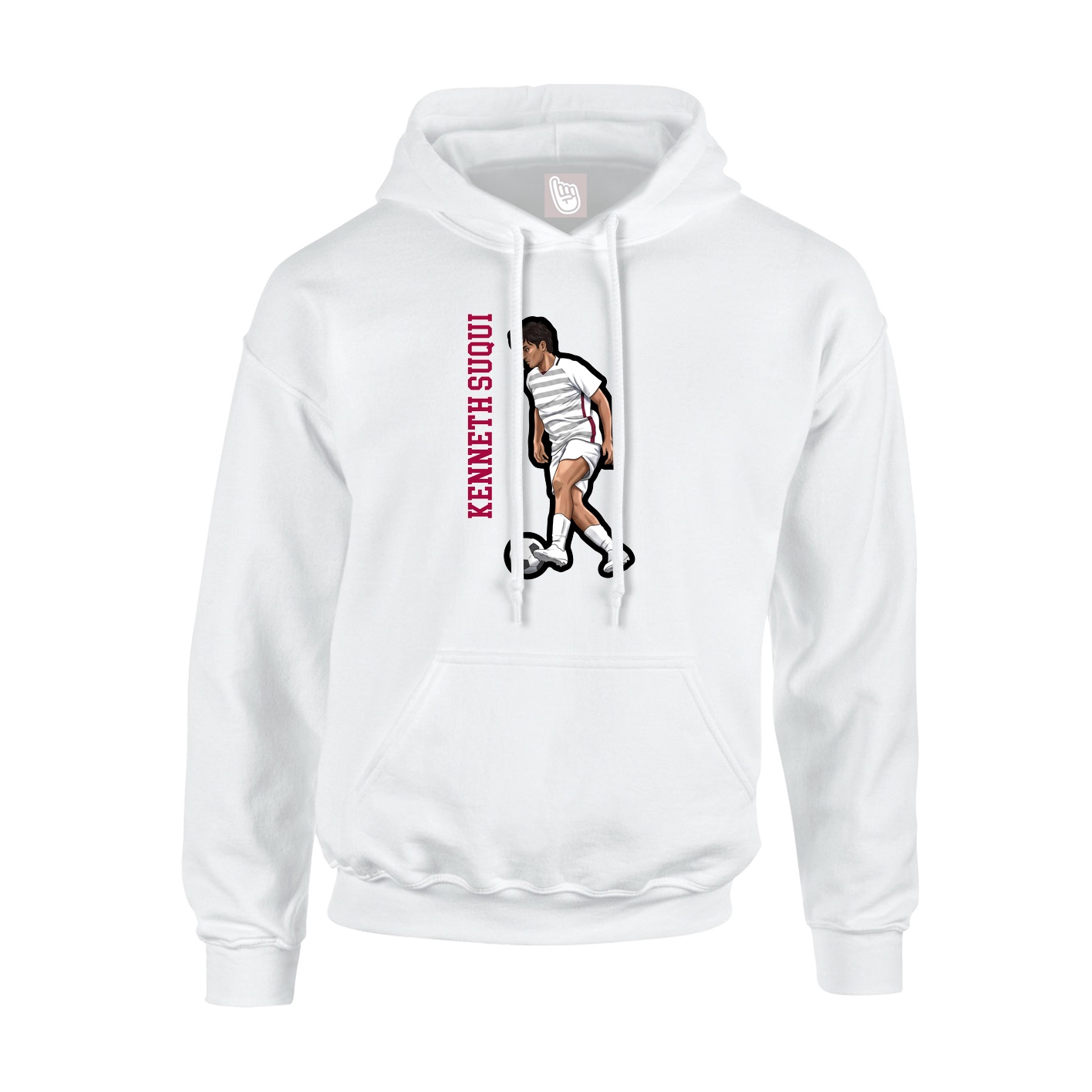 Youth Hoodie — Name Vertical in White