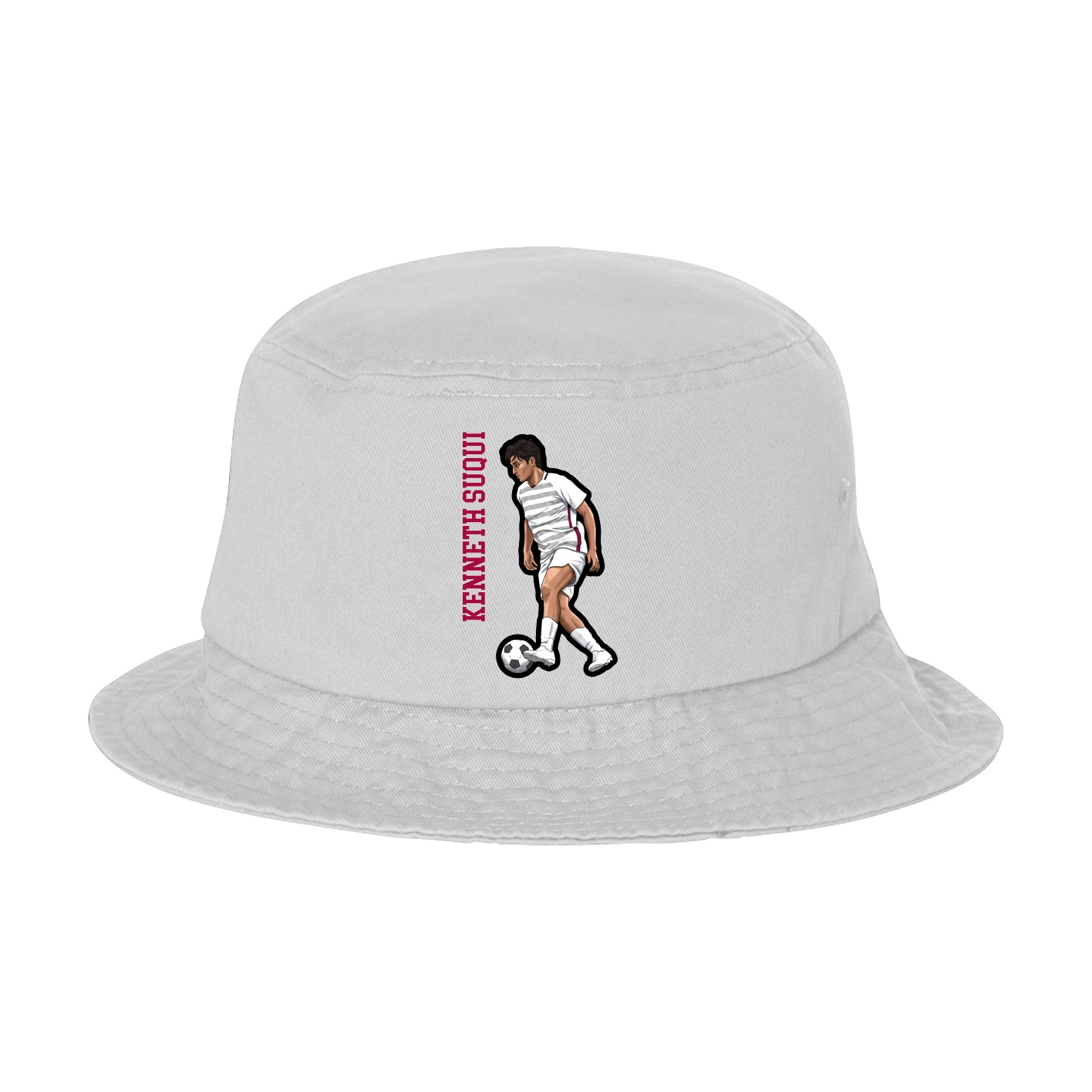 Bucket Cap — Name Vertical in White