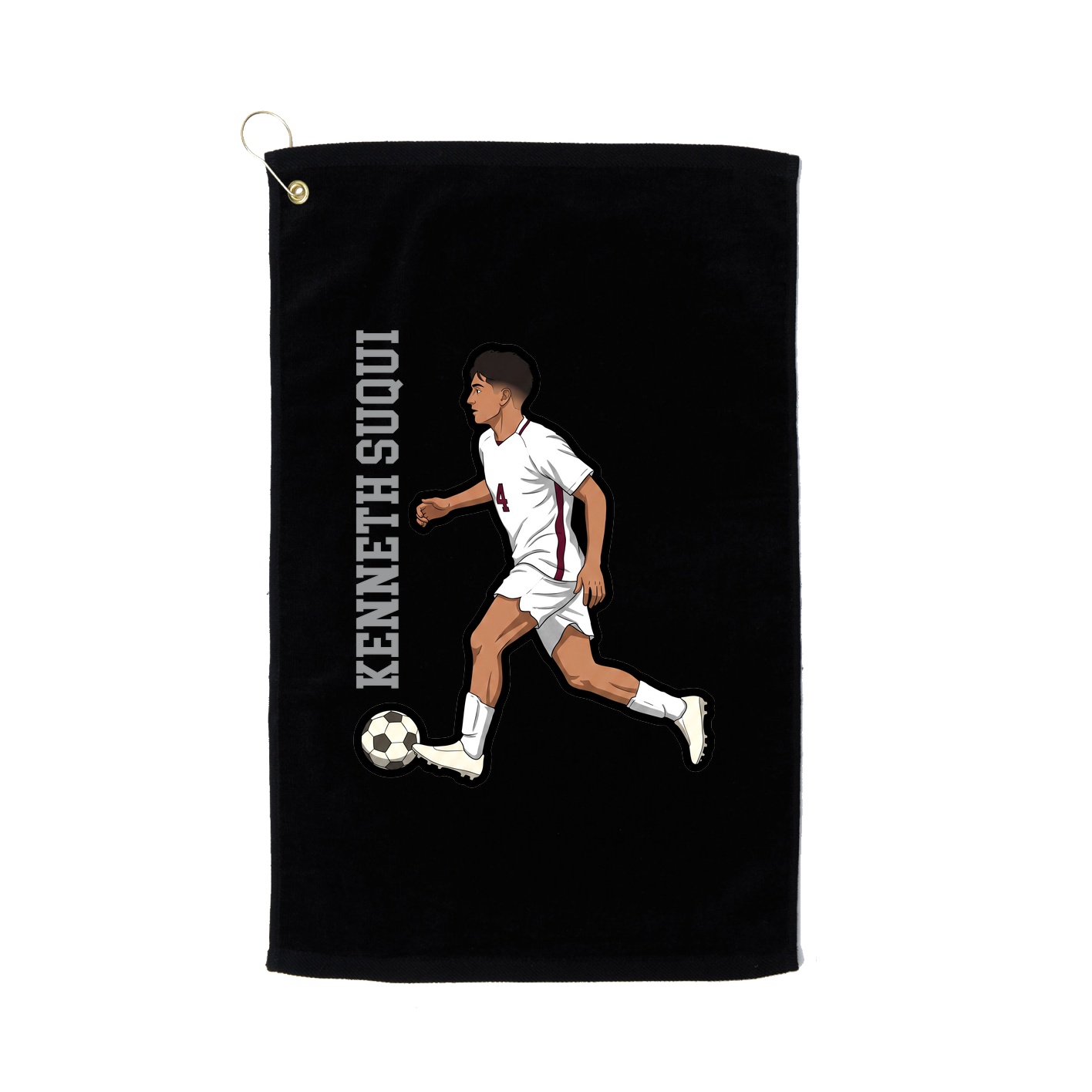Golf Towel — Name Vertical in Black