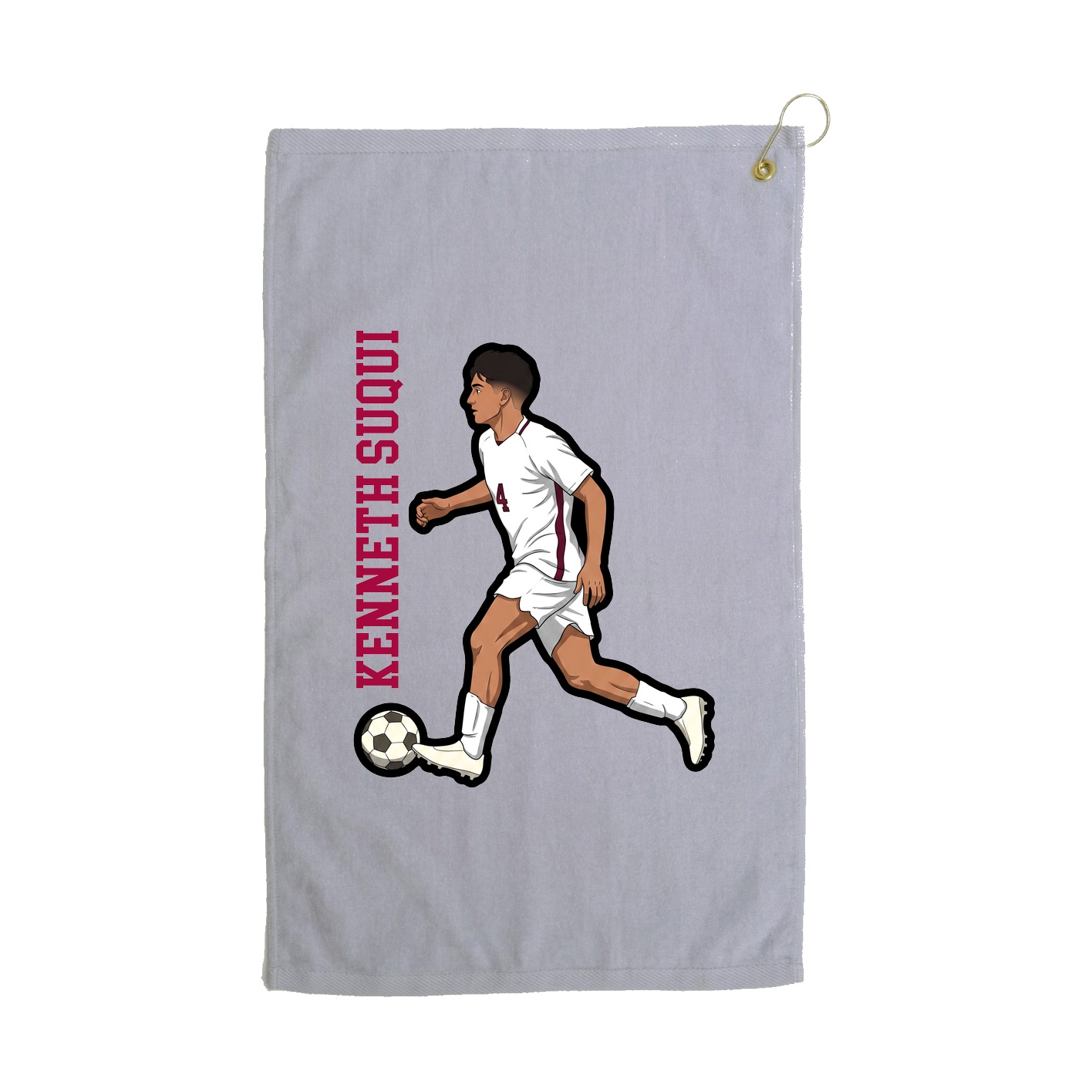 Golf Towel — Name Vertical in Grey