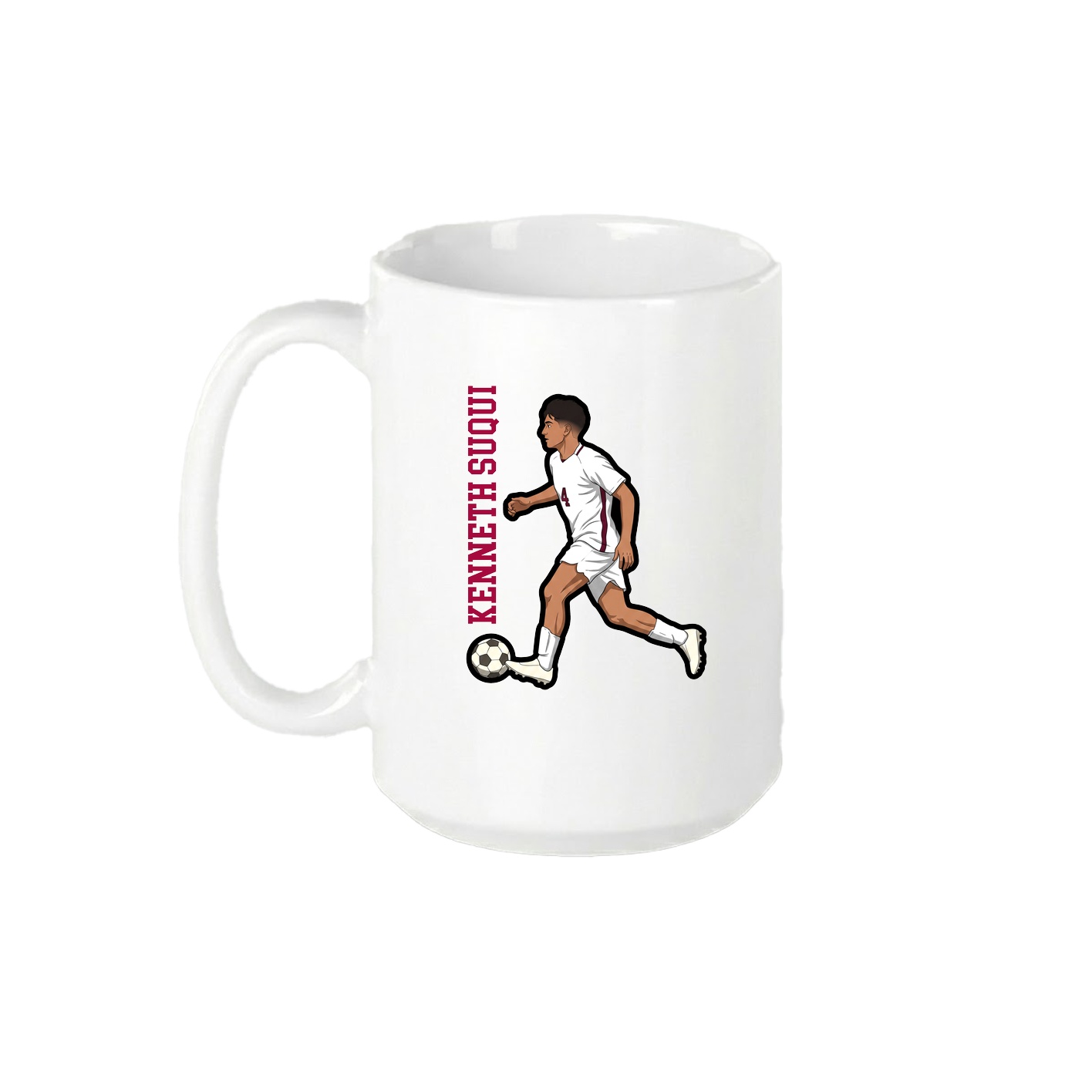 15oz Coffee Mug — Name Vertical in White