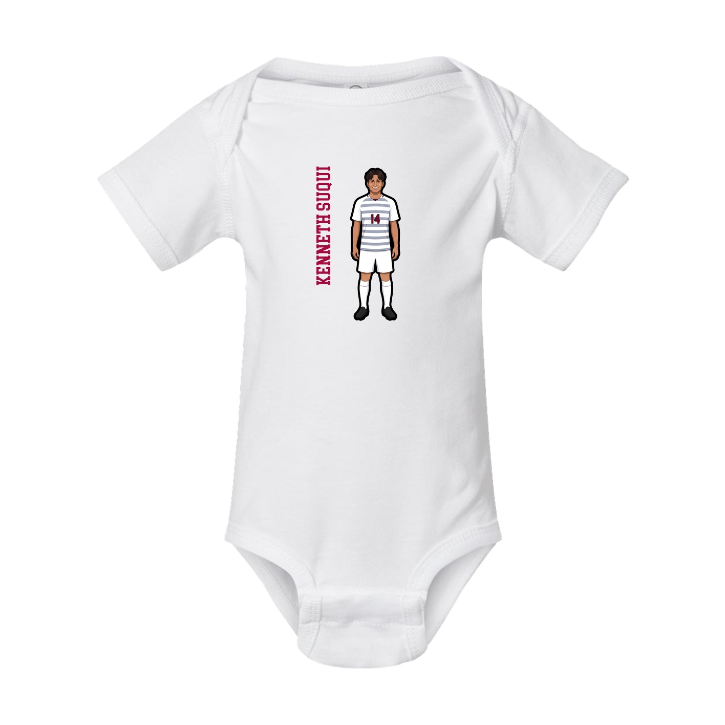 Baby Onesie — Name Vertical in White