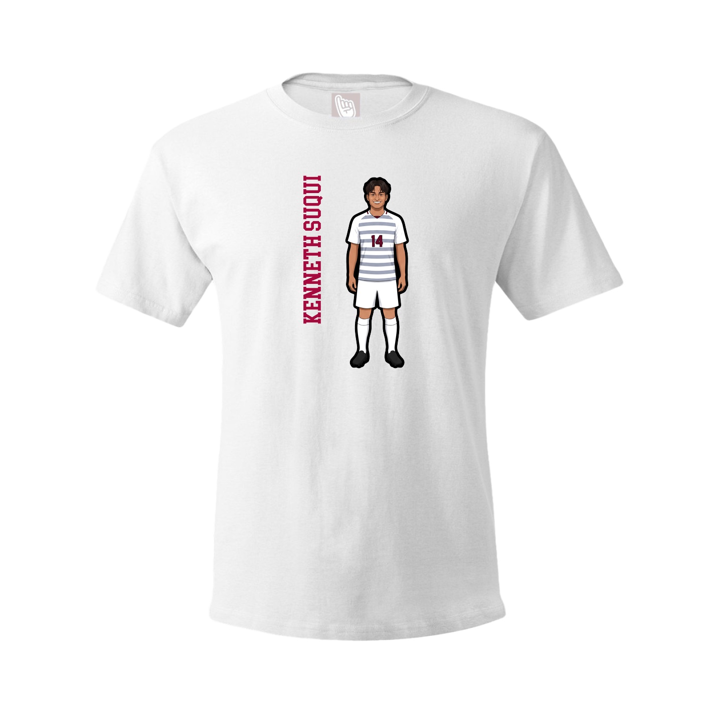 Tee — Name Vertical in White
